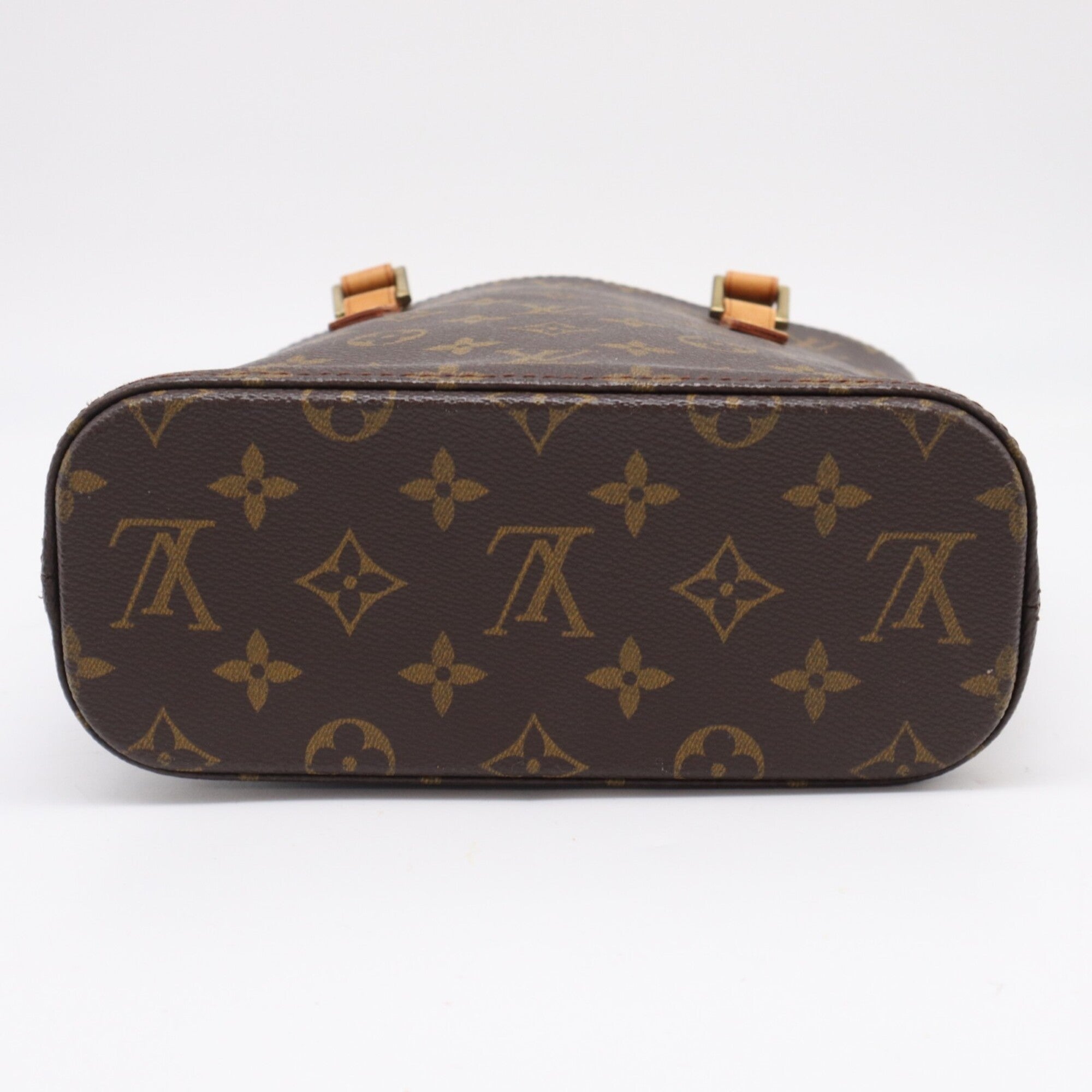 Louis Vuitton Beige Brown Coated Canvas Leather Handbag (Pre-Owned)