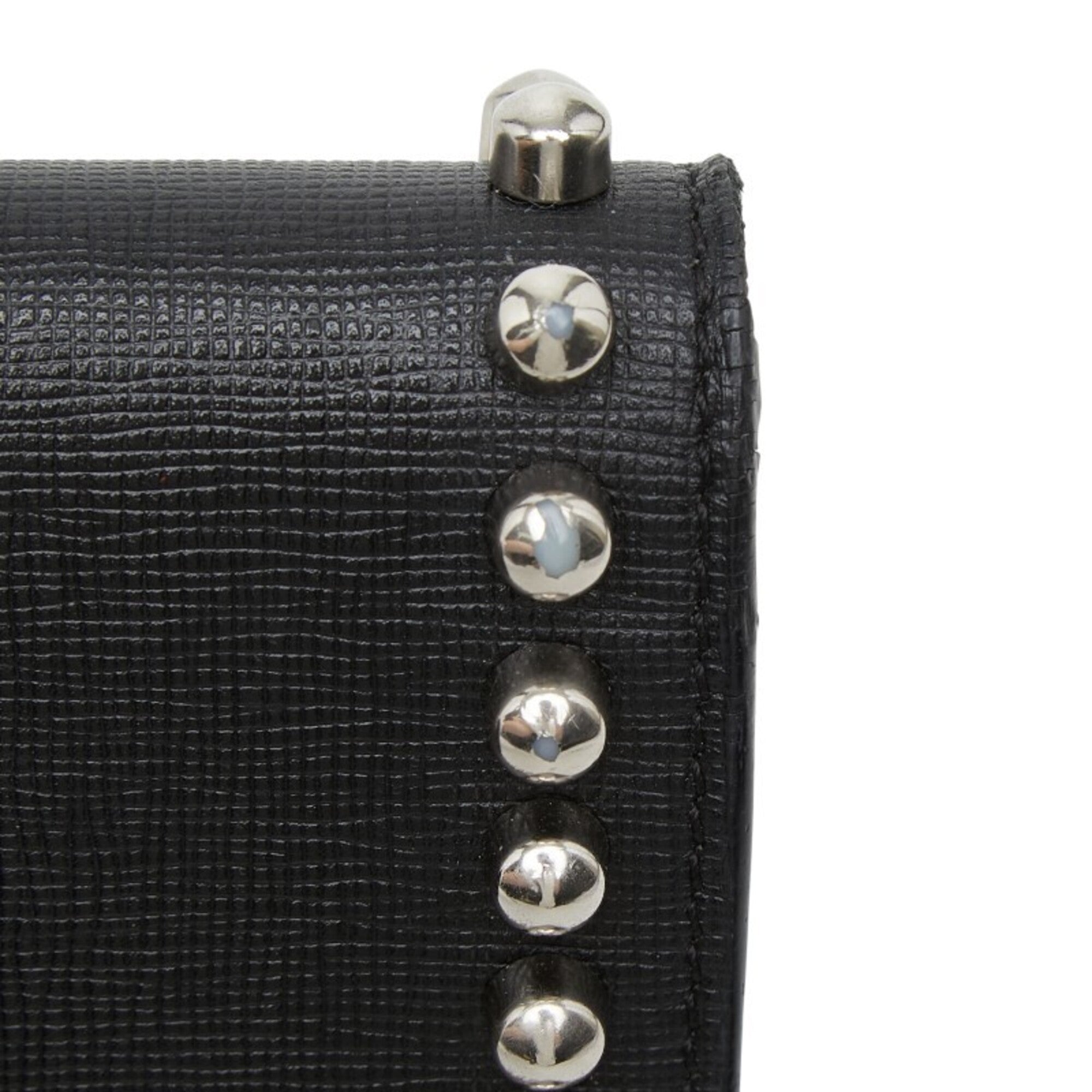 Fendi Black Multi-Color Leather Fur Shoulder Bag (Pre-Owned)