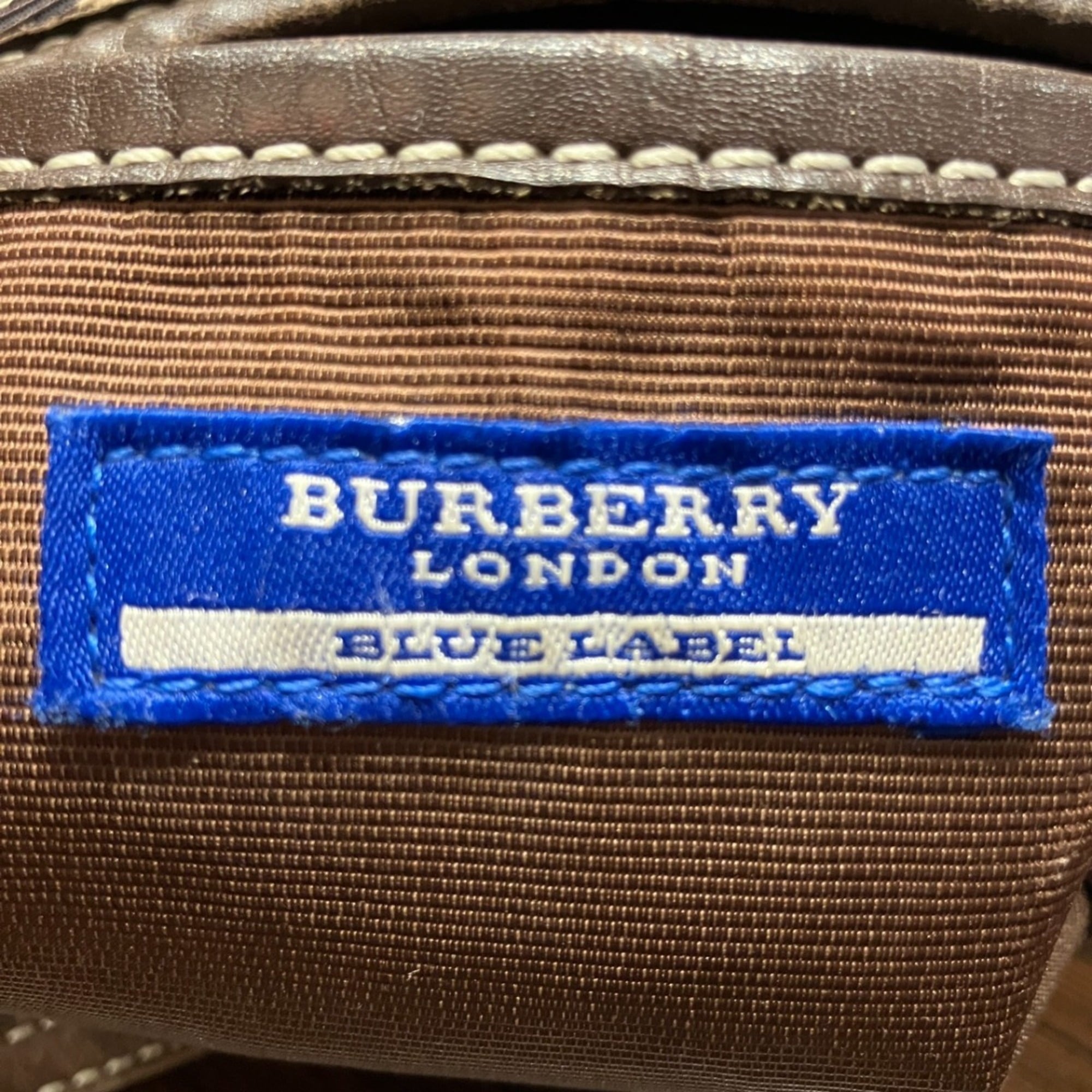 Burberry Brown Canvas Leather Shoulder Bag (Pre-Owned)
