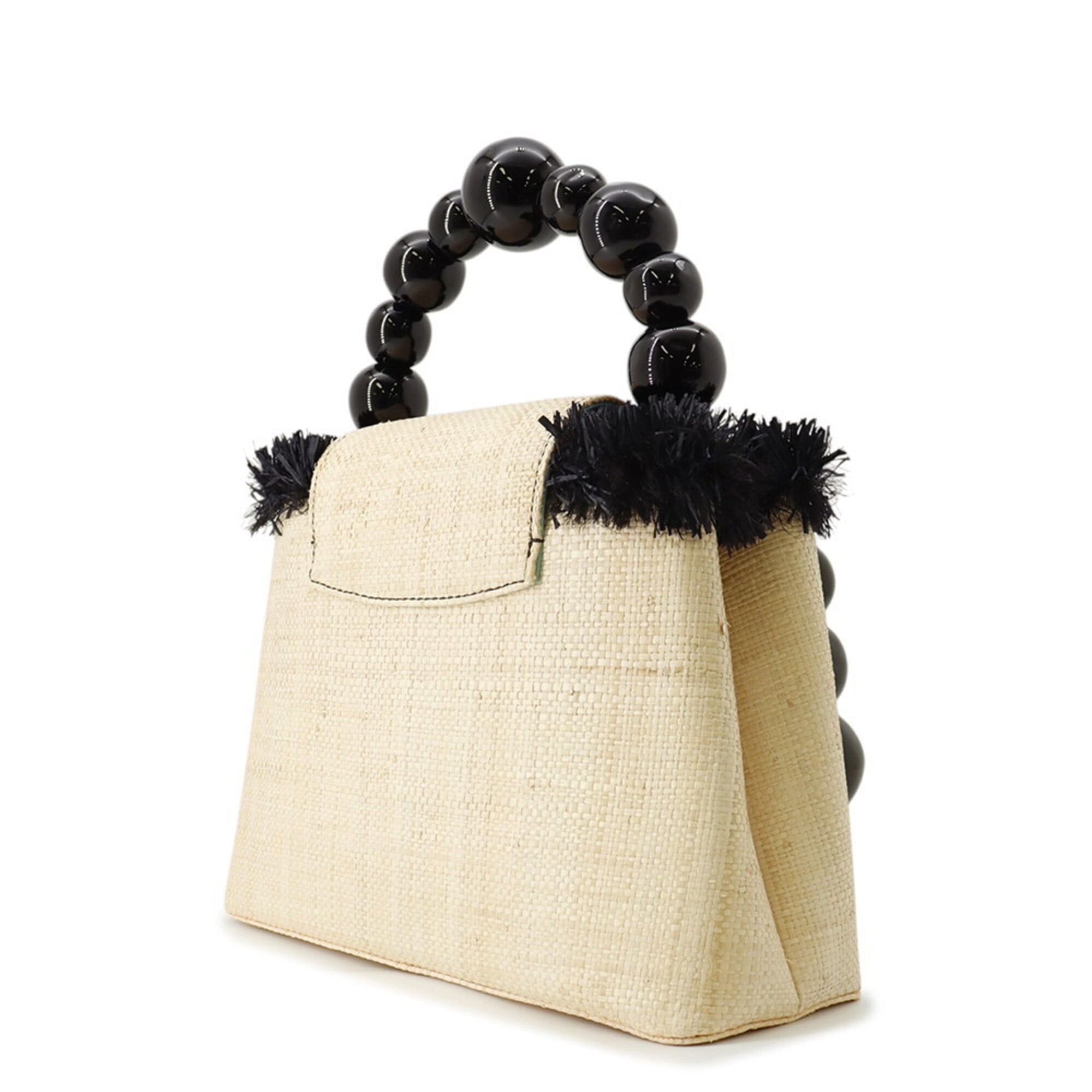 Louis Vuitton Natural Noir Raffia Handbag (Pre-Owned)