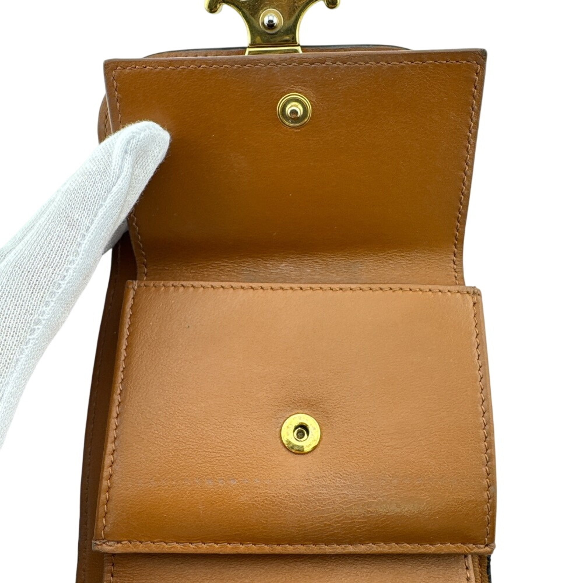 Celine Brown Leather Wallet (Tri-Fold) (Pre-Owned)