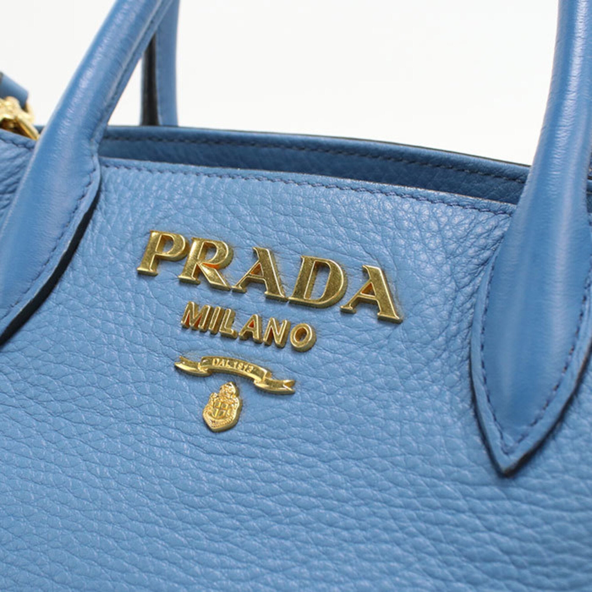 Prada Blue Leather Handbag (Pre-Owned)