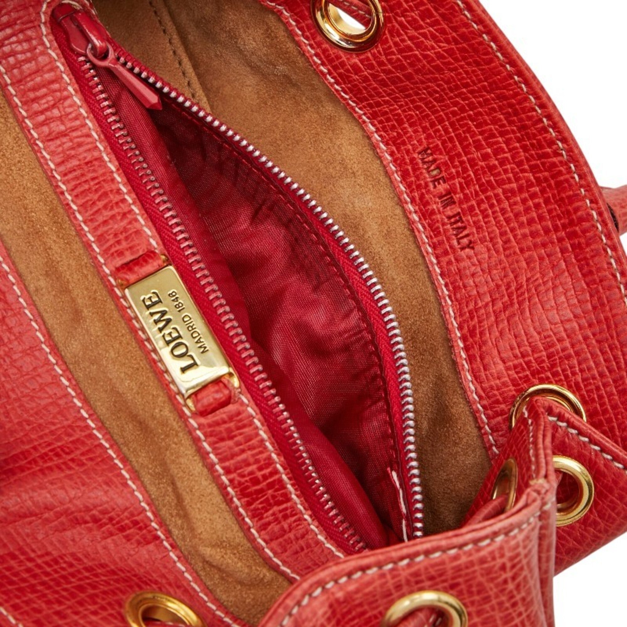 Loewe Red Color Leather Backpack (Pre-Owned)