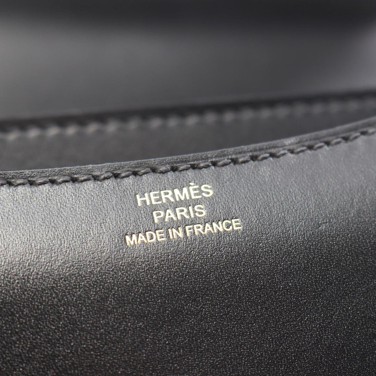 Hermes Black Box Calf Leather Handbag Shoulder Bag (Pre-Owned)