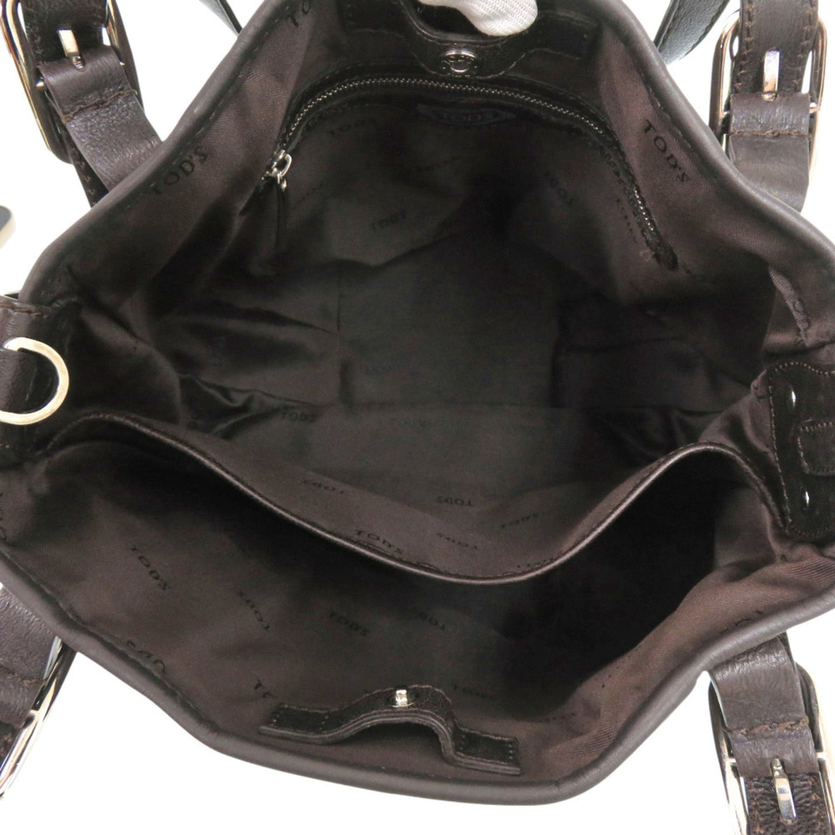 Tod's Brown Suede Leather Shoulder Bag Tote Bag (Pre-Owned)