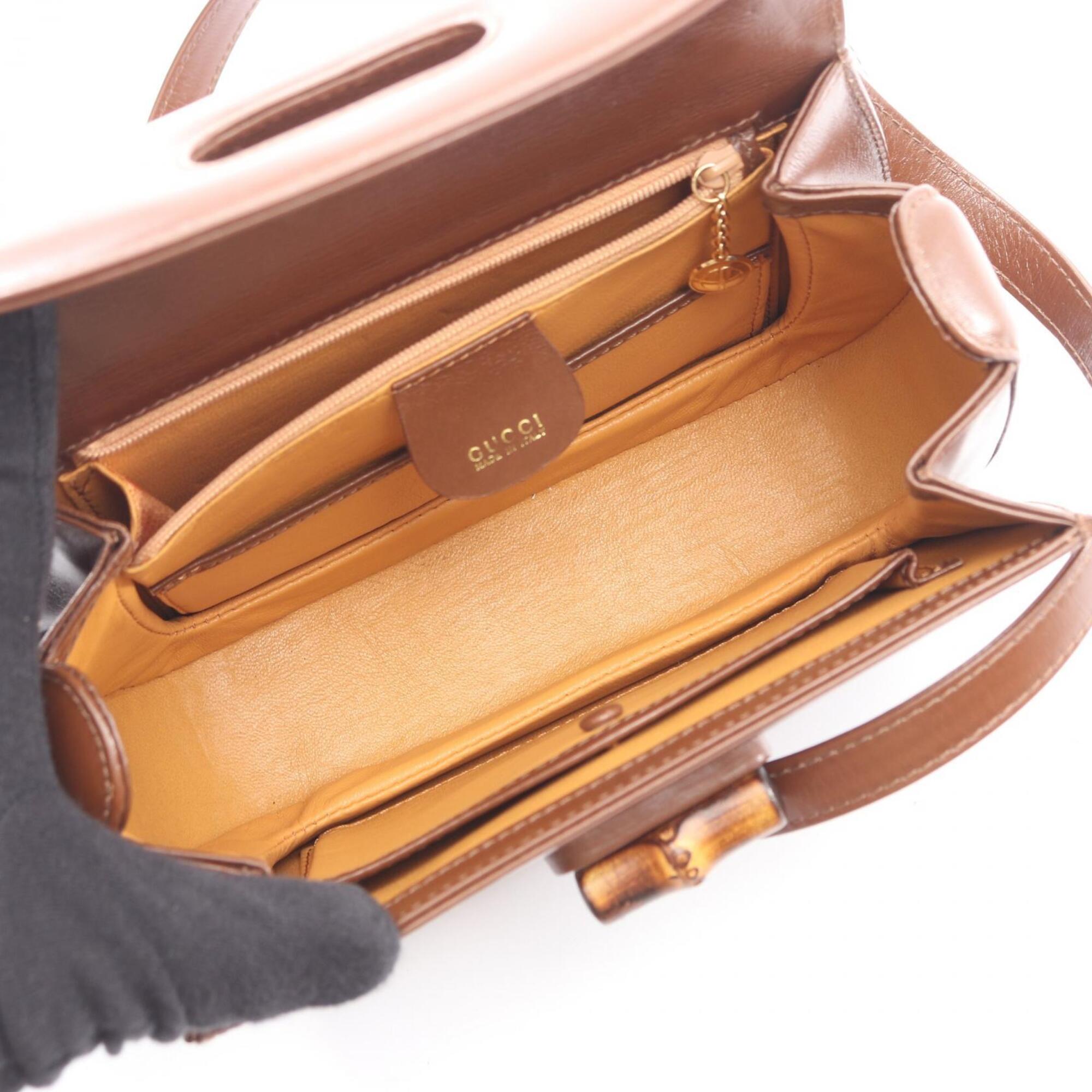 Gucci Brown Leather Handbag (Pre-Owned)