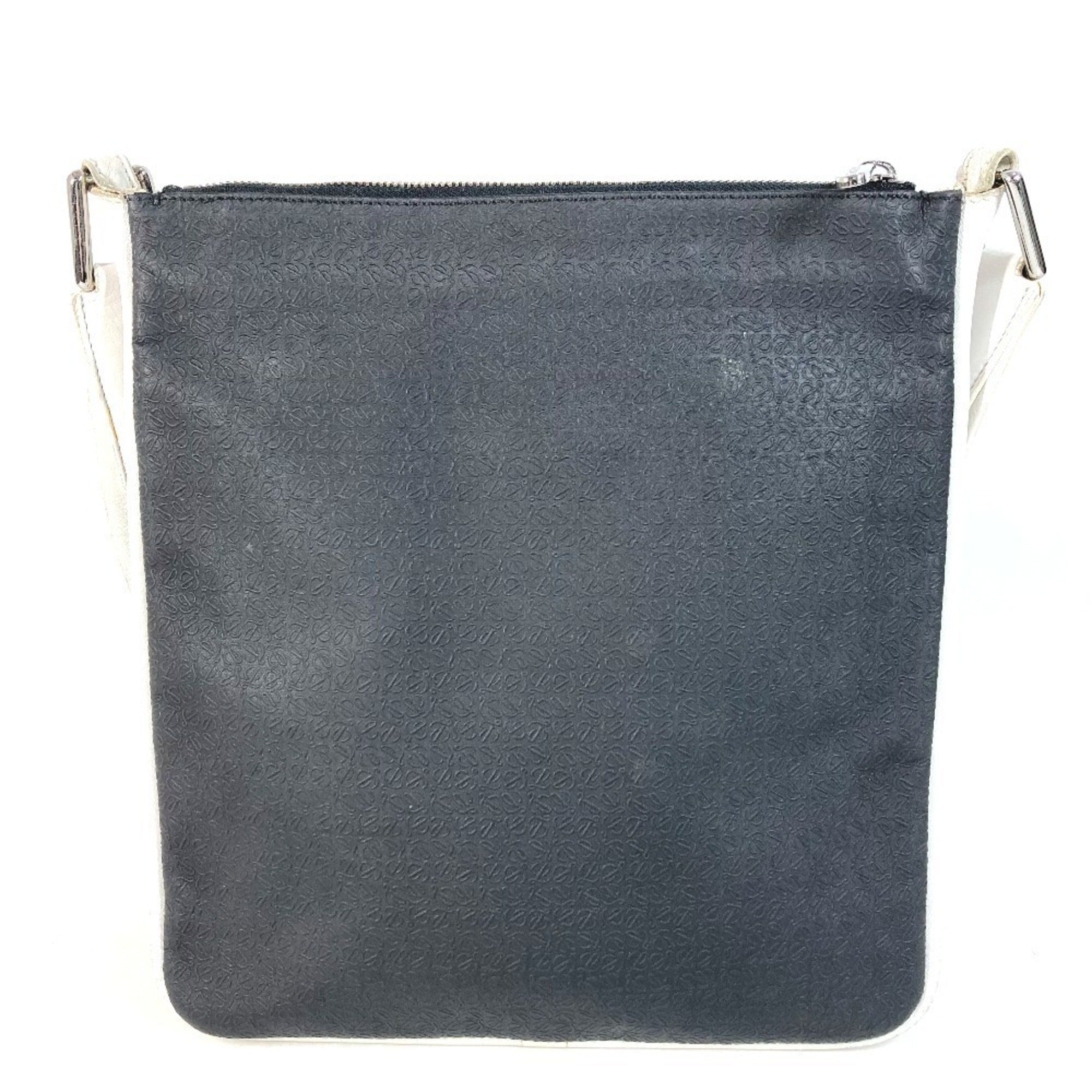 Loewe Black White Leather Pvc Pochette Shoulder Bag (Pre-Owned)