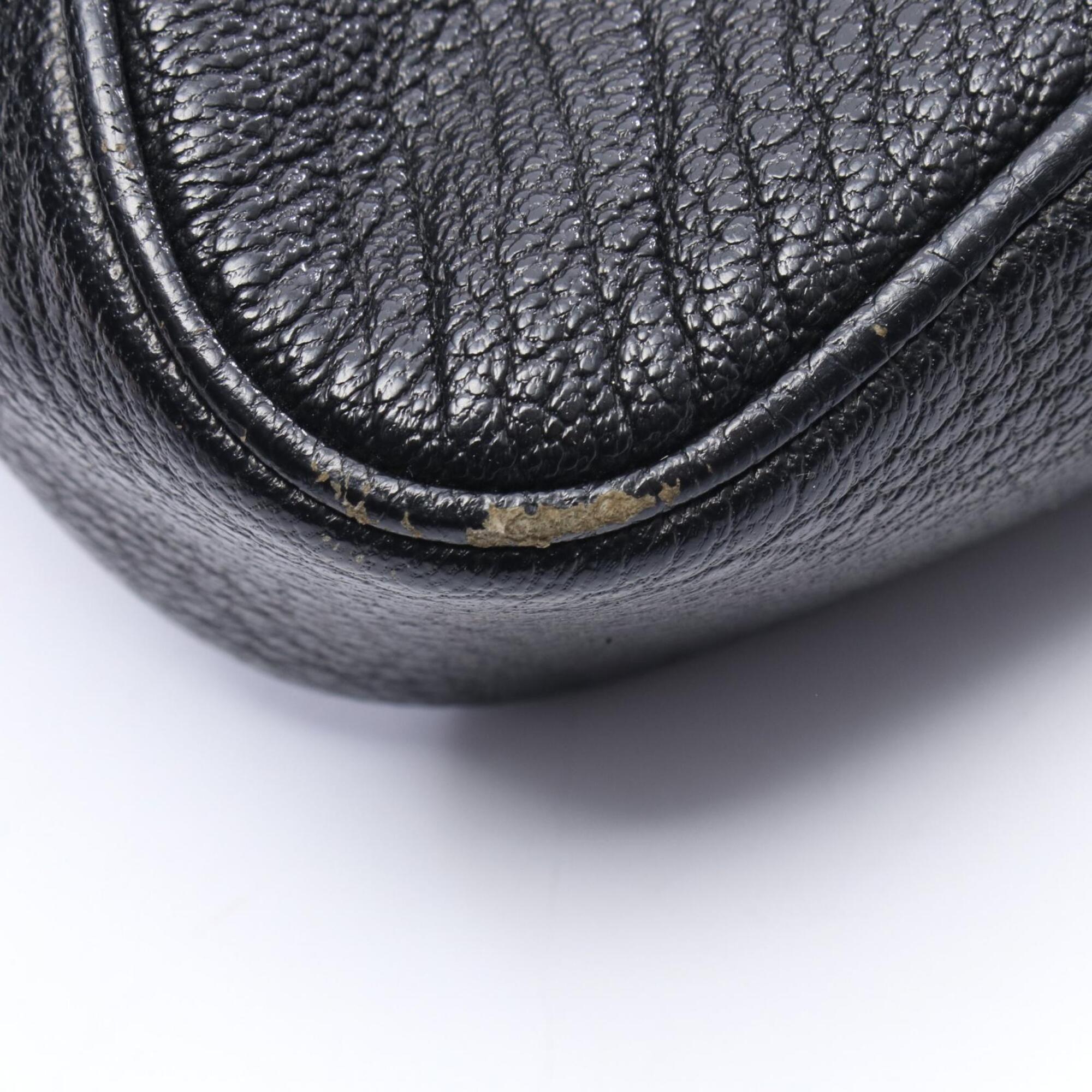 Salvatore Ferragamo Black Leather Handbag Shoulder Bag (Pre-Owned)