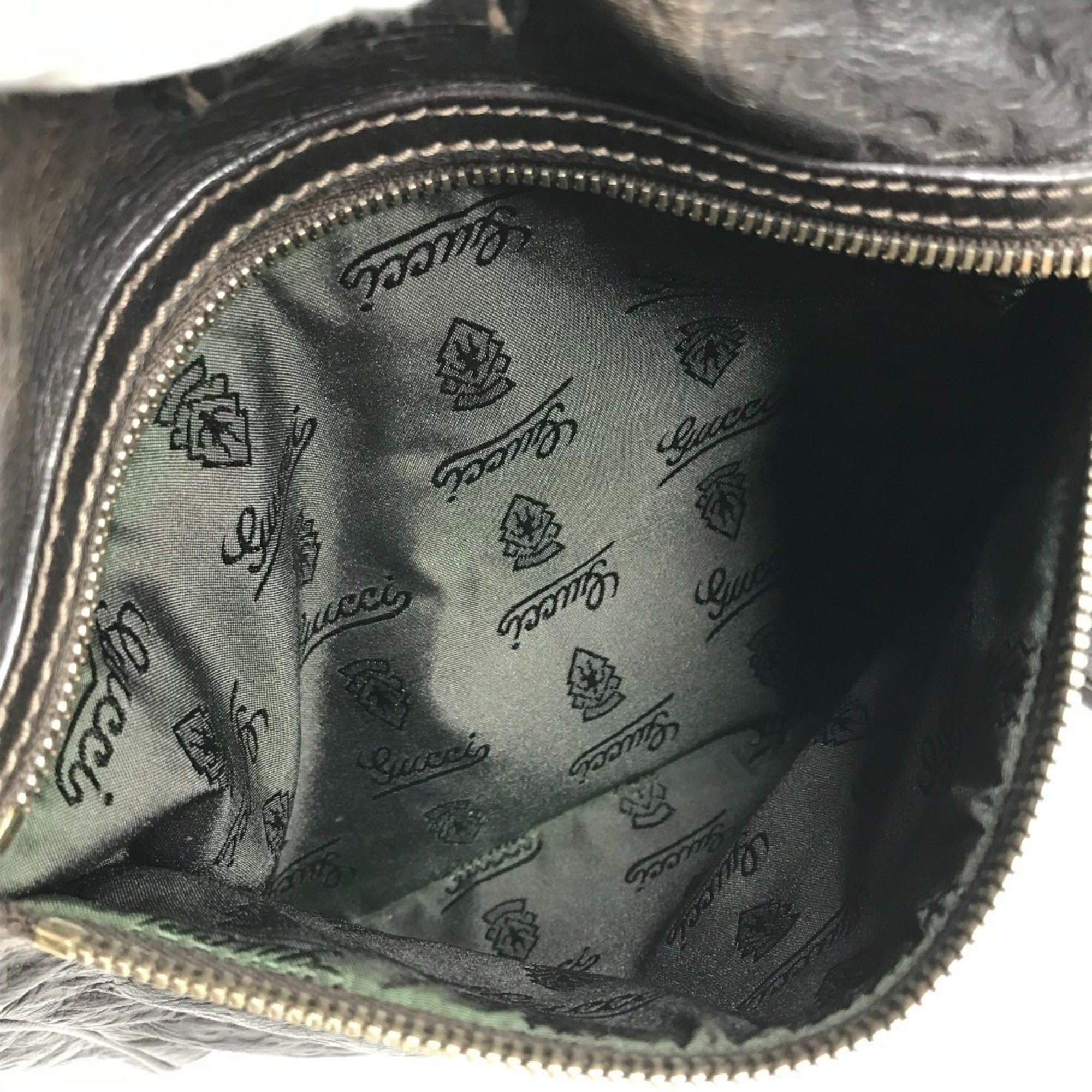 Gucci Brown Leather Pochette Shoulder Bag (Pre-Owned)