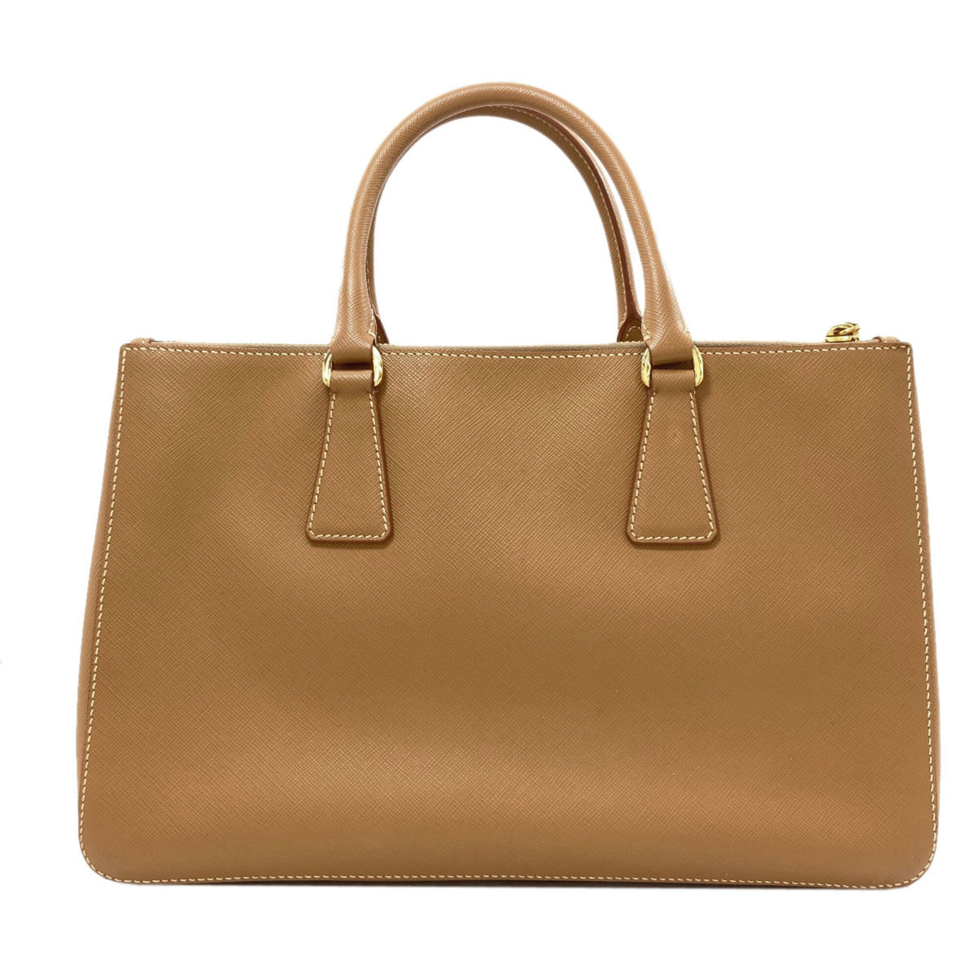 Prada Brown Saffiano Triangle Handbag (Pre-Owned)