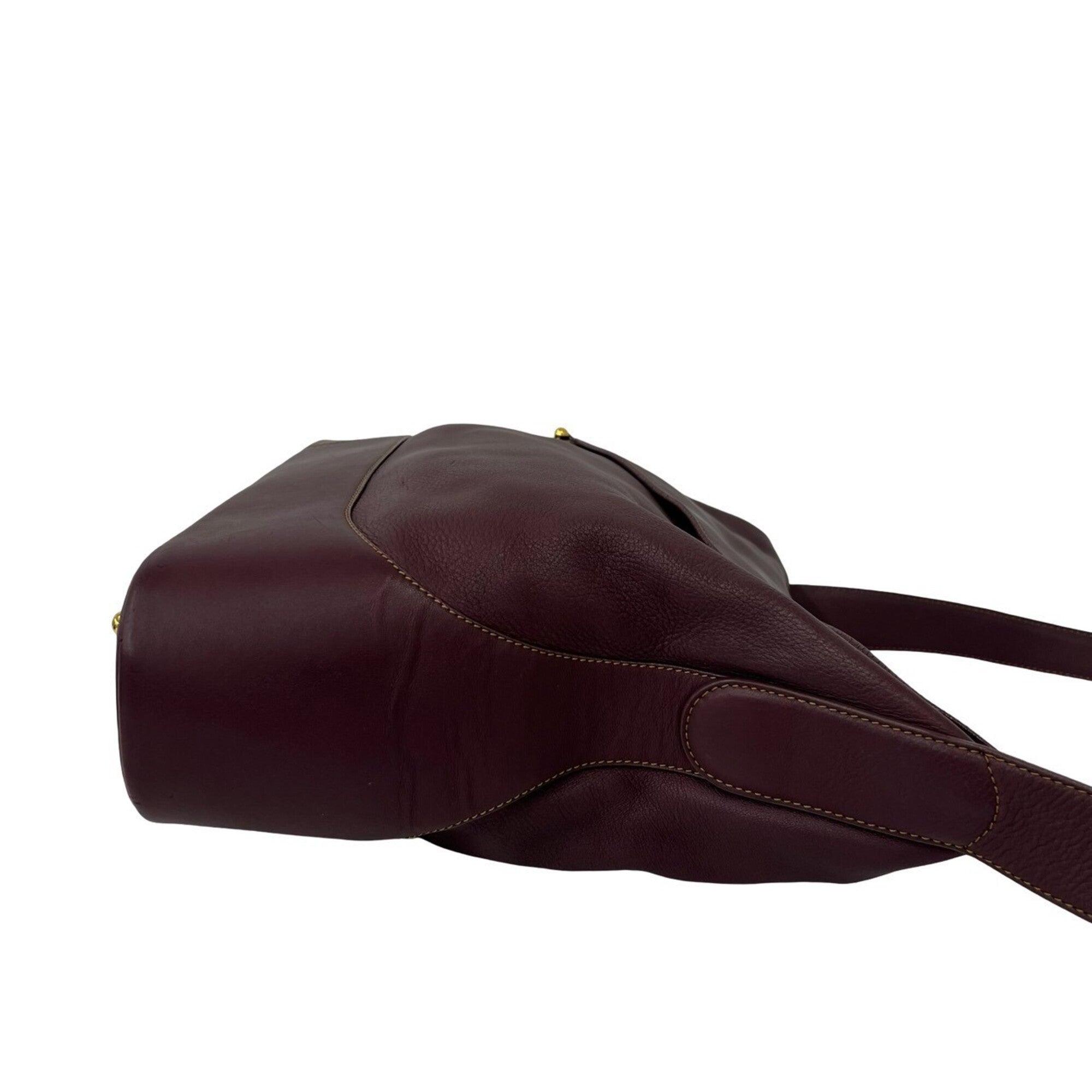 Loewe Red Color Wine Leather Shoulder Bag (Pre-Owned)