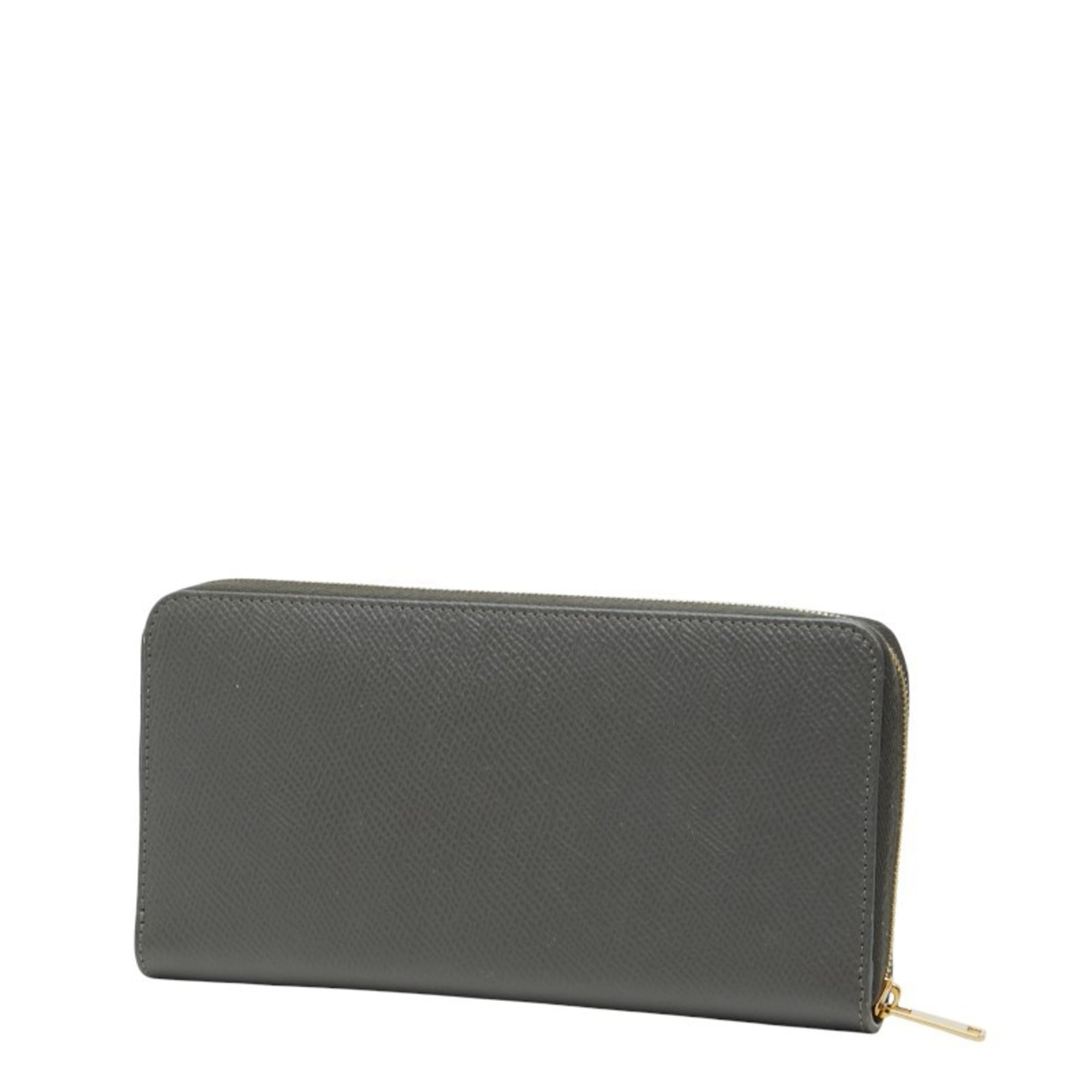 Celine Gray Leather Long Wallet (Bi-Fold) (Pre-Owned)