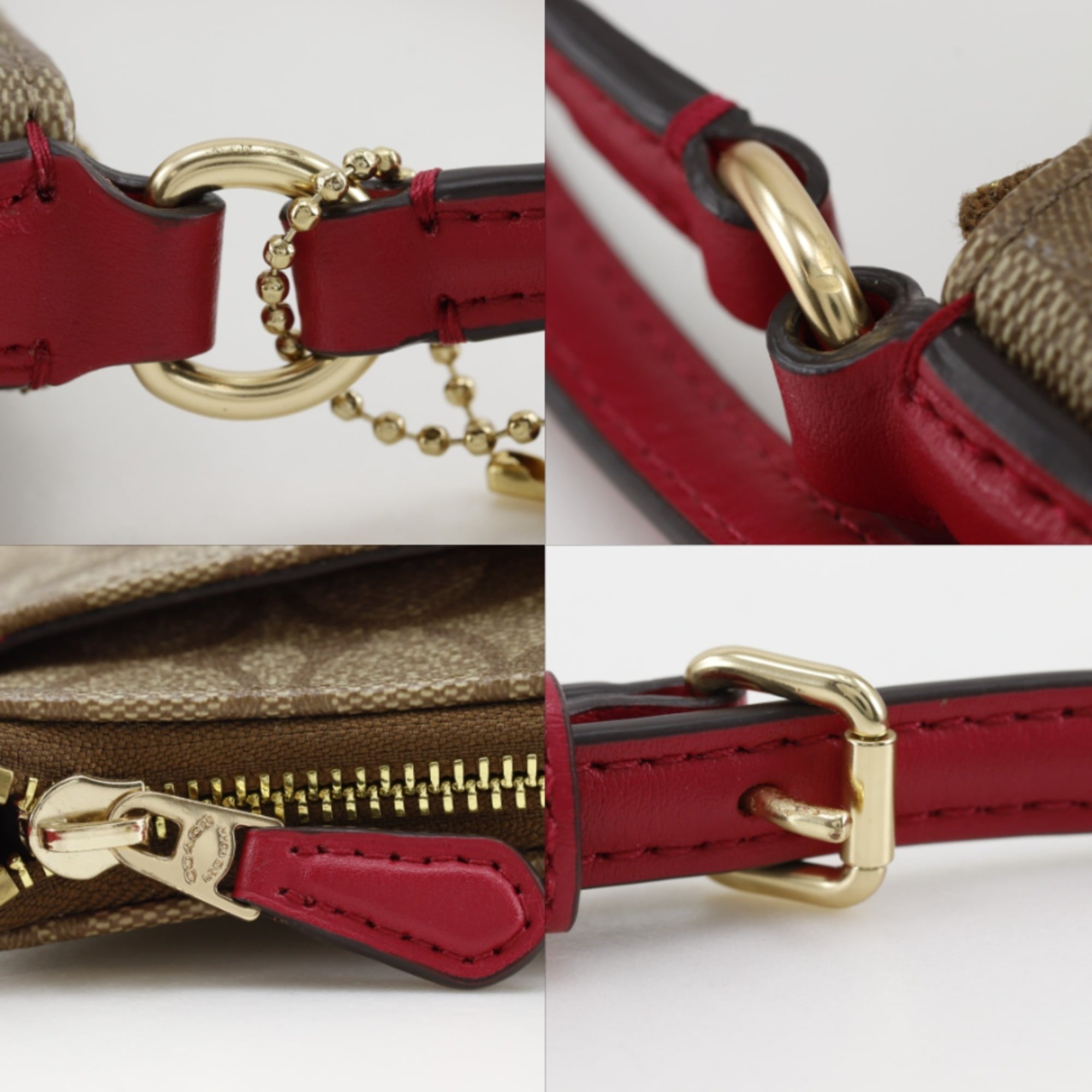 Coach Signature Brown Signature Line Shoulder Bag (Pre-Owned)