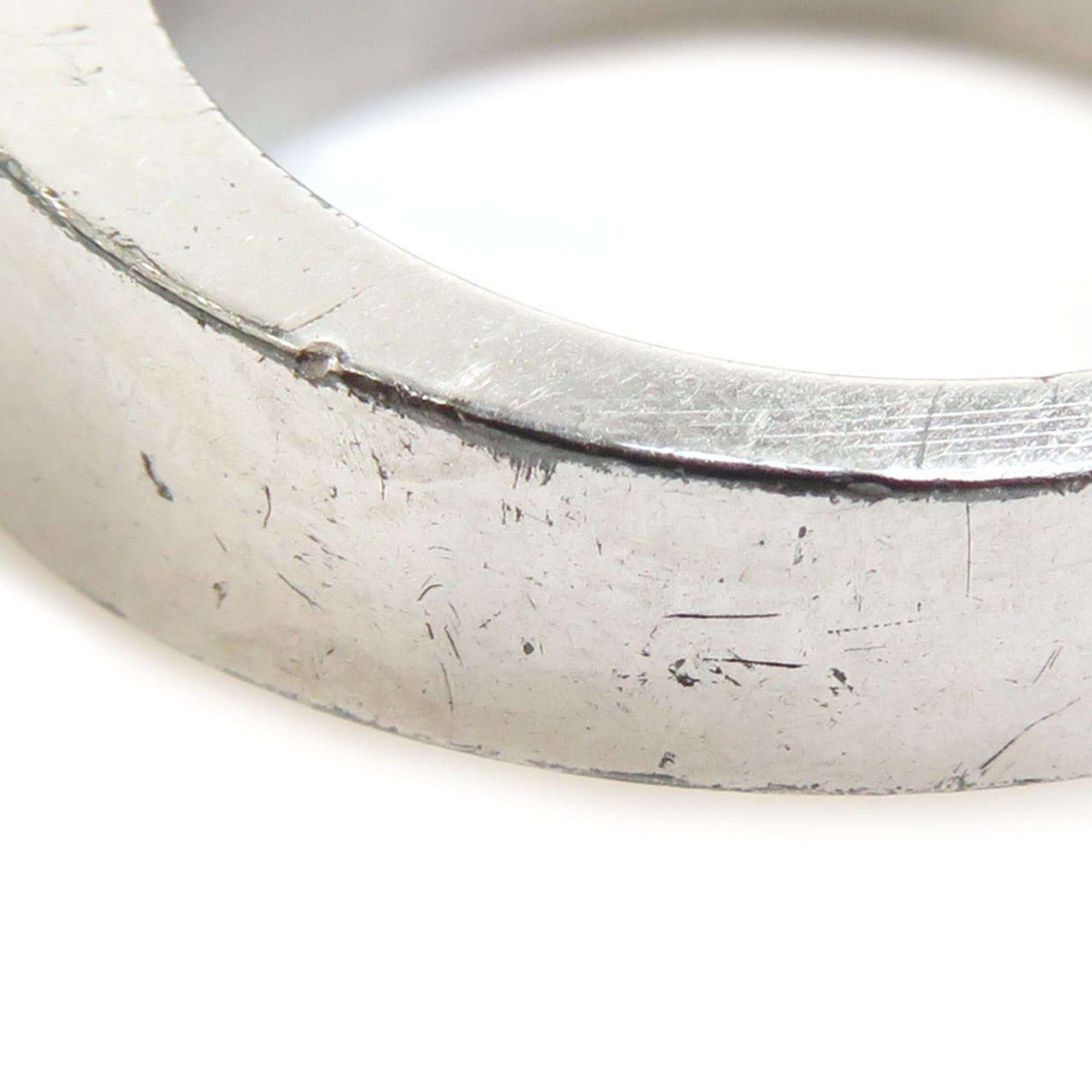 Louis Vuitton Silver Metal Band Ring (Pre-Owned)