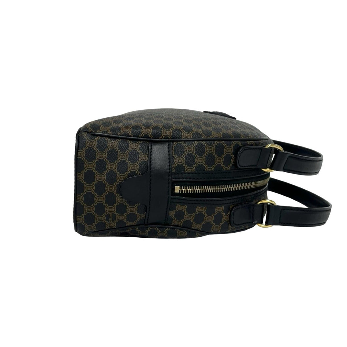 Celine Black Brown Leather Pvc Boston Bag Handbag (Pre-Owned)