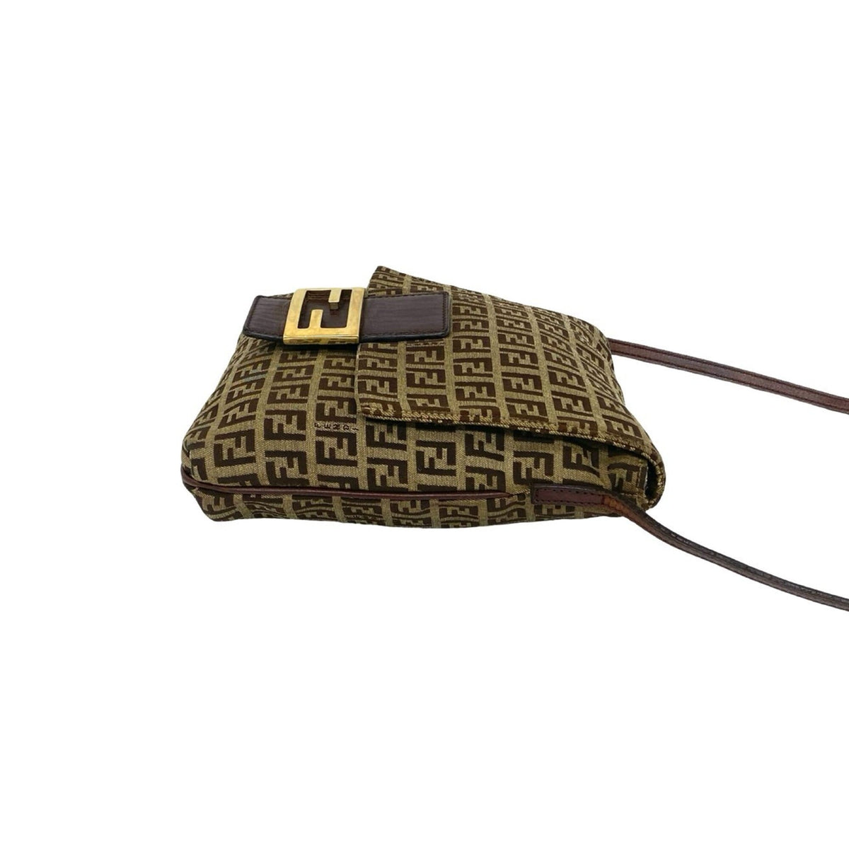 Fendi Brown Zucchino Leather Pochette Shoulder Bag (Pre-Owned)