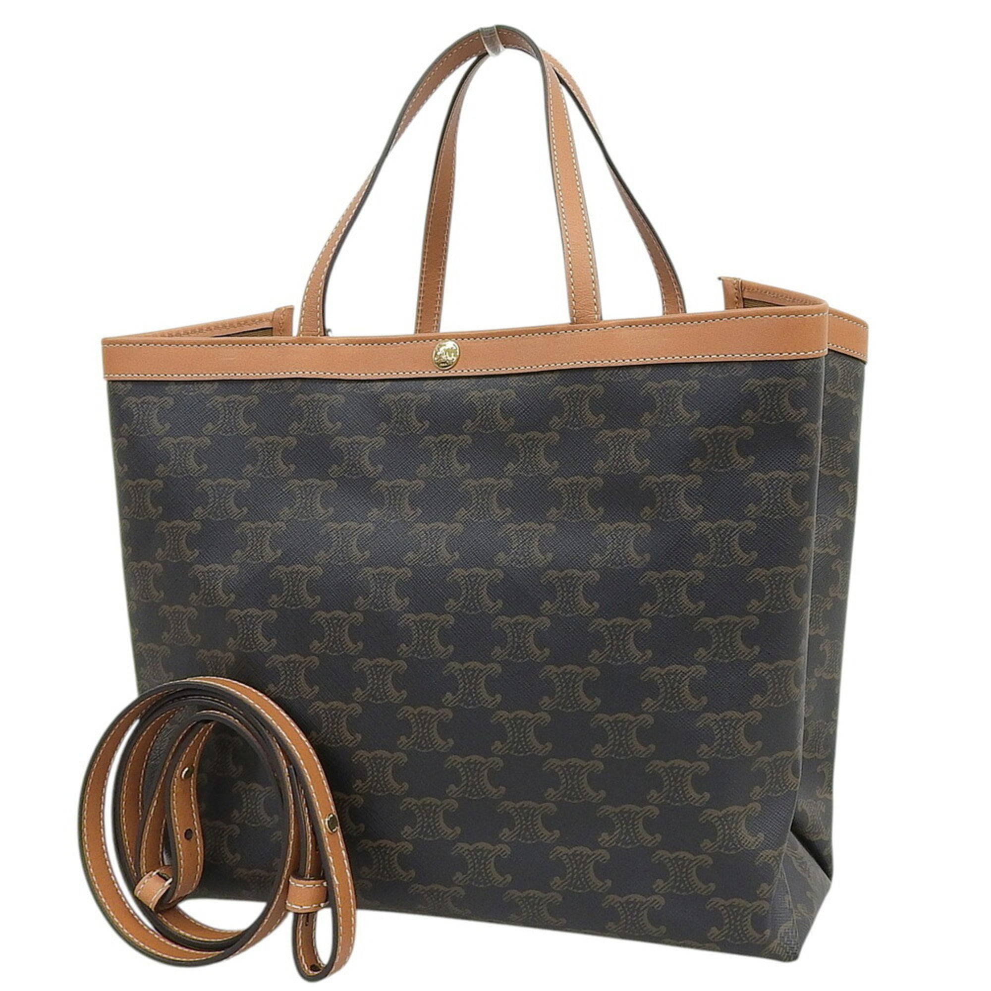 Celine Brown Pvc Leather Handbag (Pre-Owned)