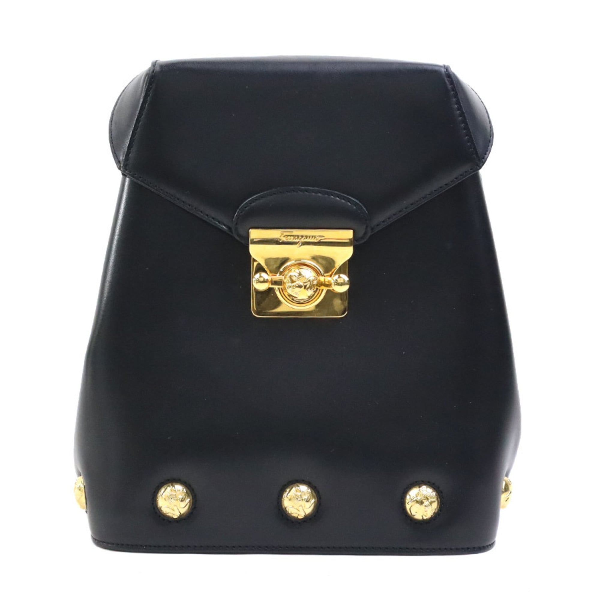 Salvatore Ferragamo Black Leather Backpack (Pre-Owned)