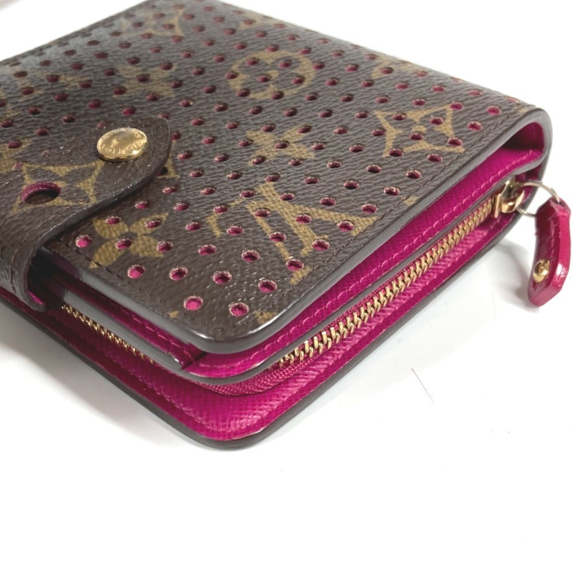 Louis Vuitton Monogram Fuchsia Pink Monogram Pink Monogram Perforated Wallet (Bi-Fold) (Pre-Owned)