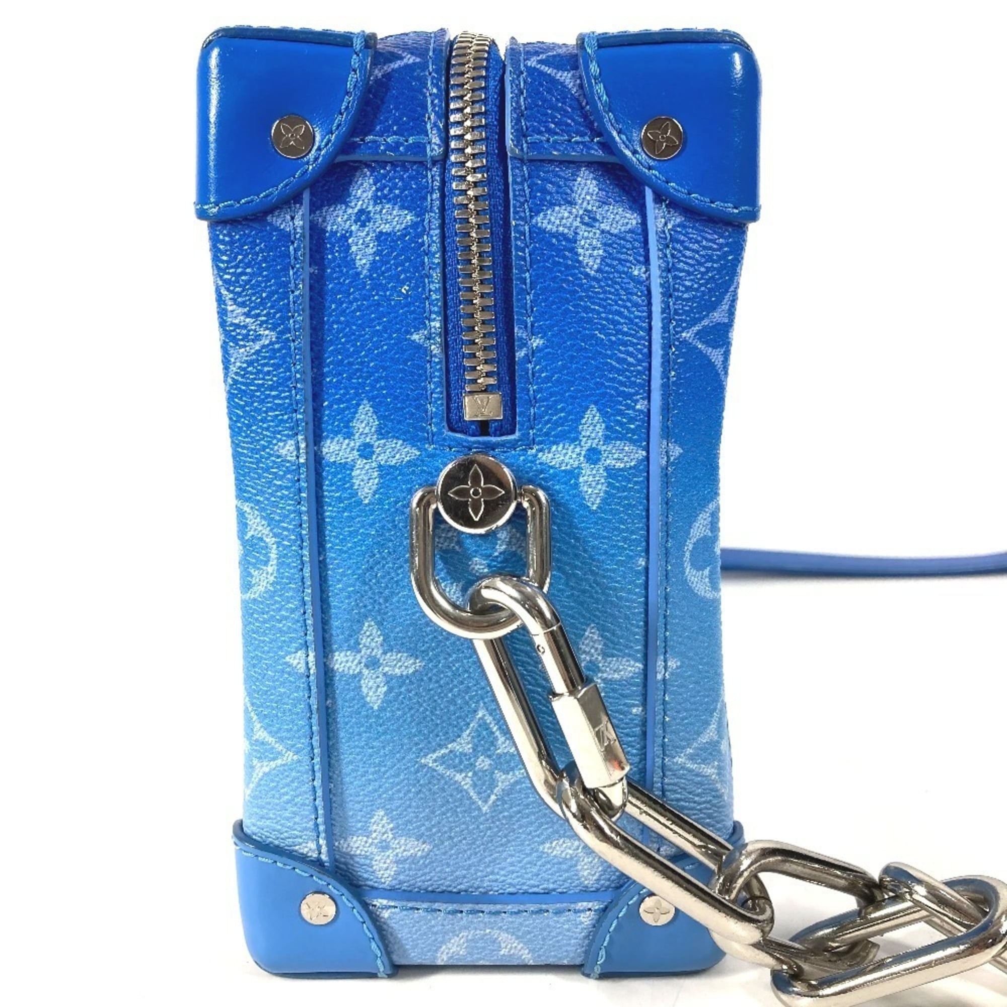 Louis Vuitton Blue White Canvas Leather Shoulder Bag (Pre-Owned)