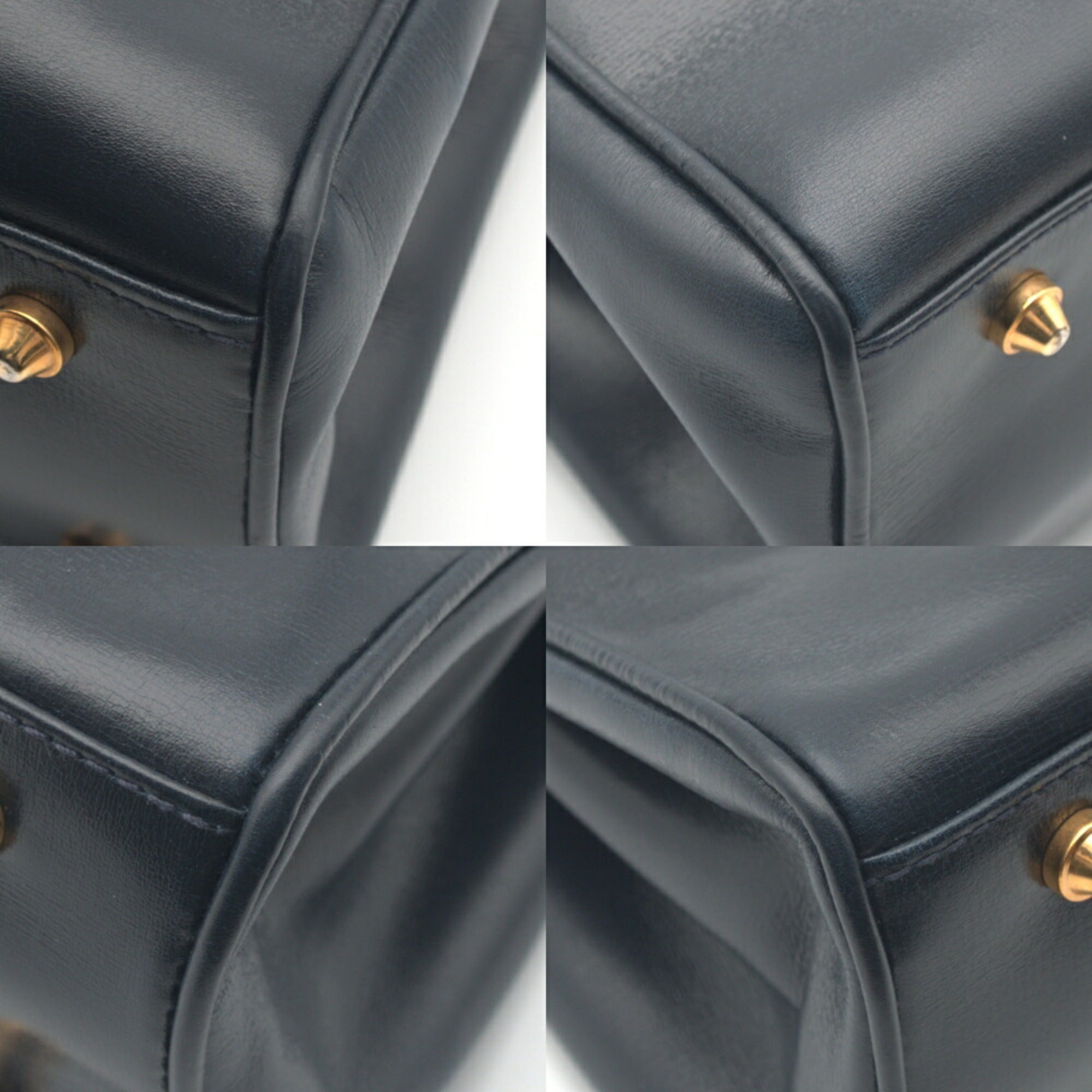 Gucci Dark Navy Leather Tote Bag (Pre-Owned)