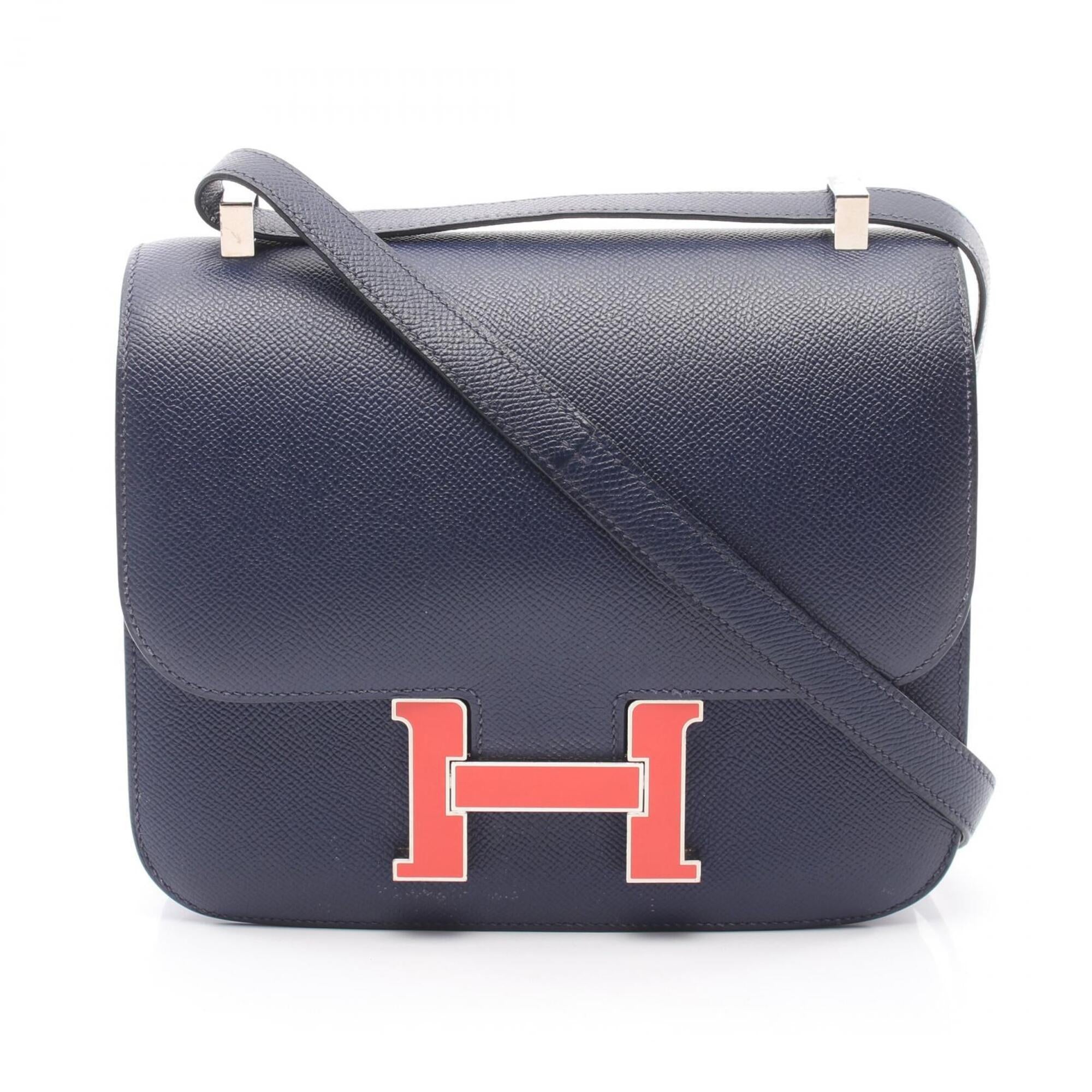 Hermes Bleu Saphir Navy Epsom Leather Handbag Shoulder Bag (Pre-Owned)