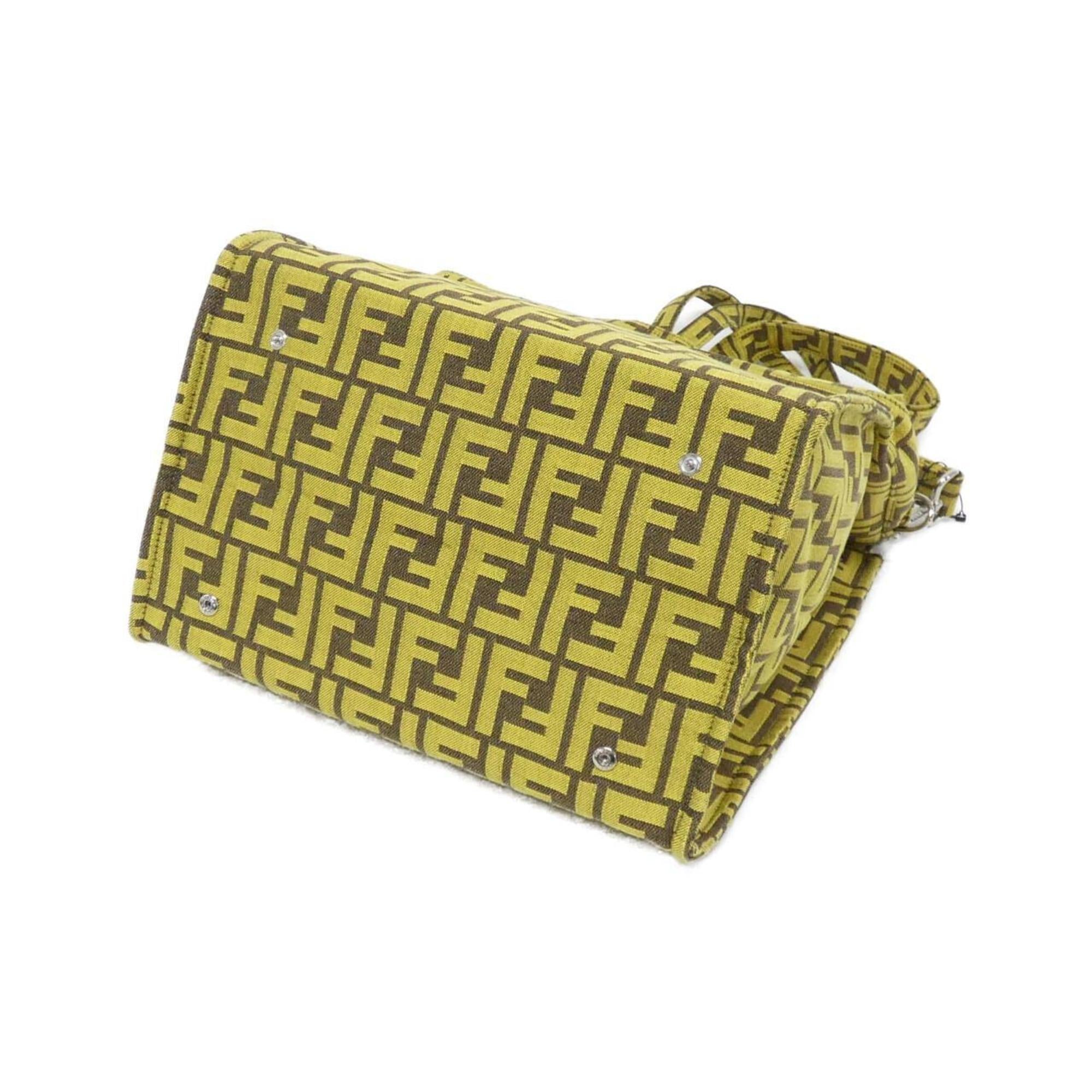 Fendi Yellow Canvas Handbag (Pre-Owned)