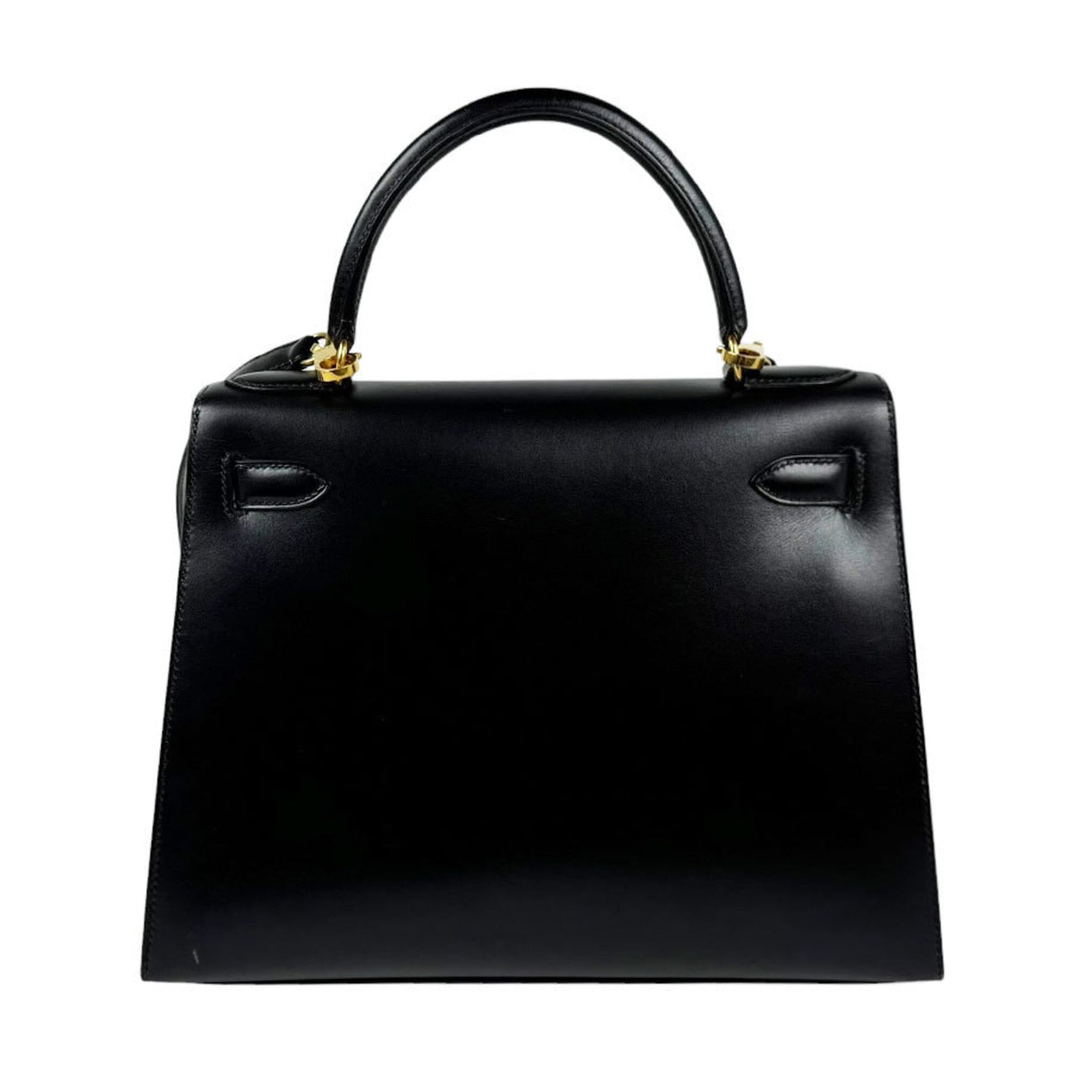 Hermes Black Box Calf Leather Handbag Shoulder Bag (Pre-Owned)