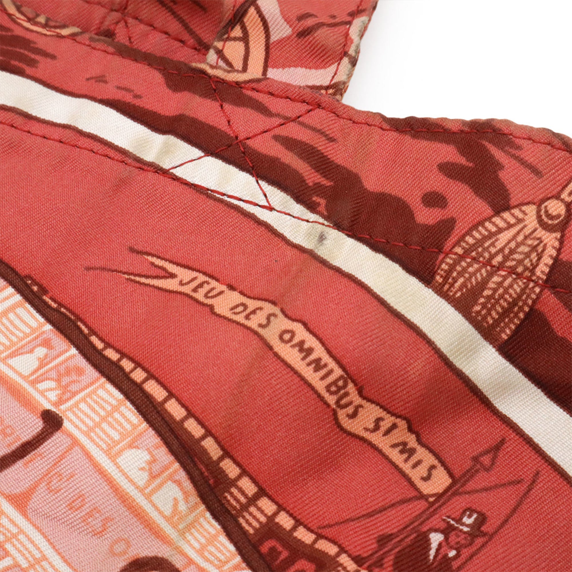 Hermes Multi-Color Red Color Rouge H Buffle Skipper Leather Silk Eco-Bag Tote Bag (Pre-Owned)