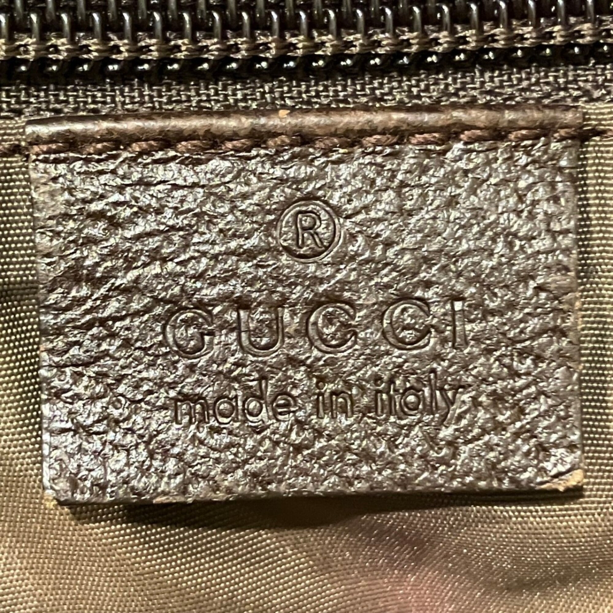 Gucci Sherry Line Beige Canvas Leather Tote Bag (Pre-Owned)