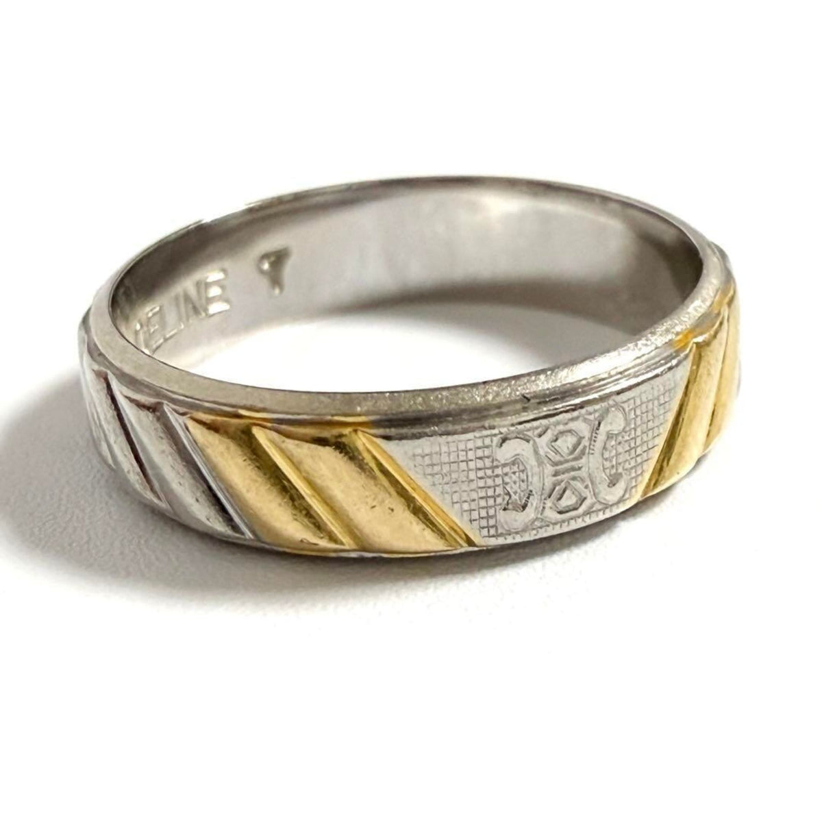 Celine Yellow Gold (18K) Platinum 950 Band Ring (Pre-Owned)