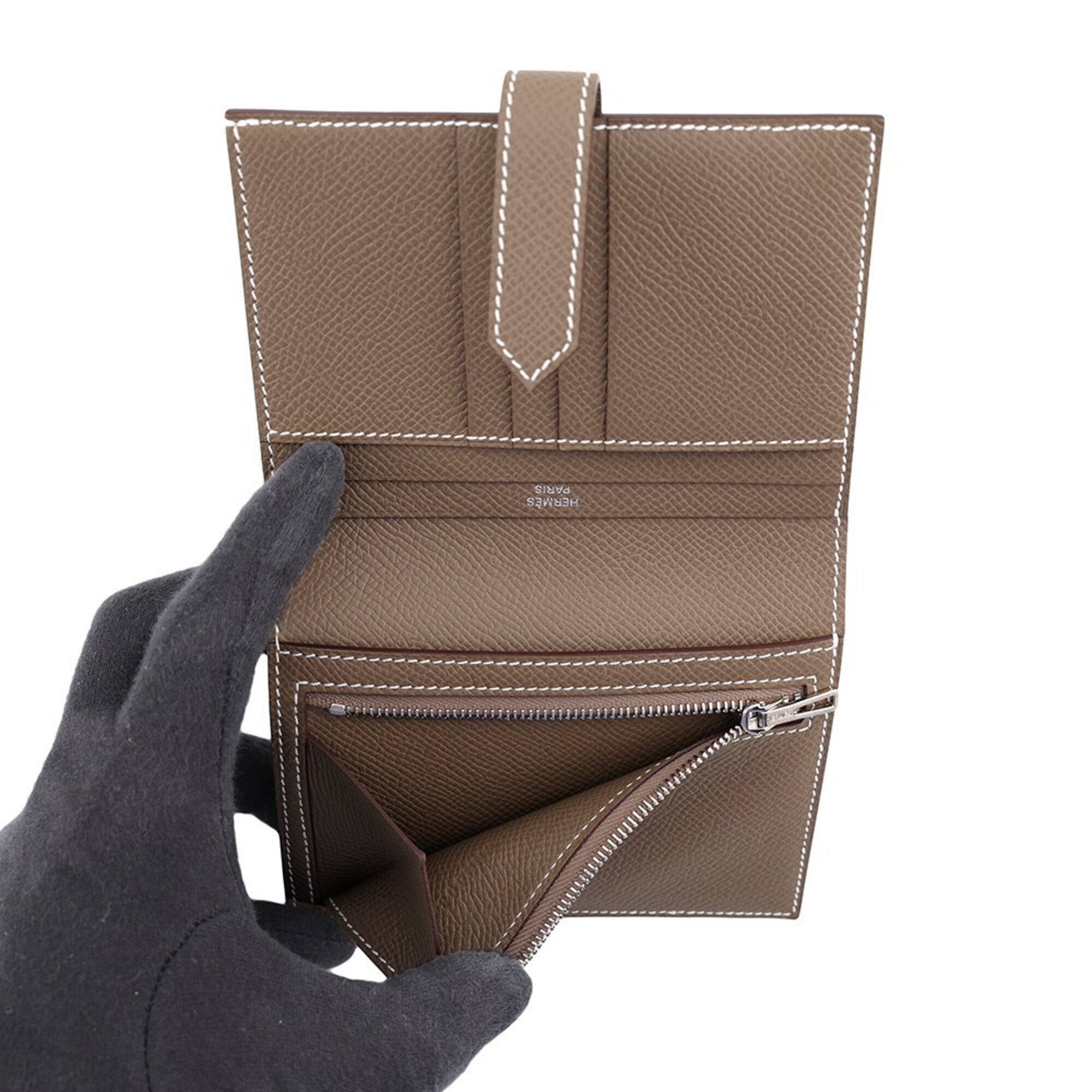 Hermes Etoupe Gray Epsom Leather Wallet (Bi-Fold) (Pre-Owned)