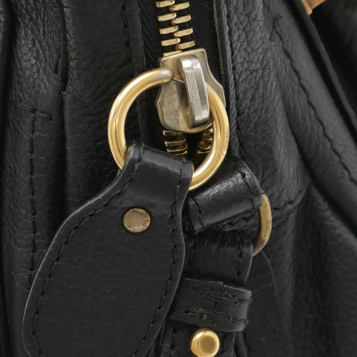 Chloé Paraty Black Leather Handbag Shoulder Bag Tote Bag (Pre-Owned)