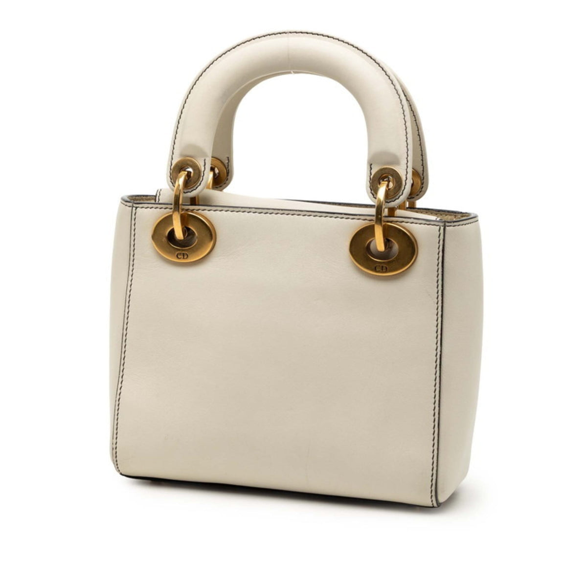 Christian Dior Off-White Leather Handbag Shoulder Bag (Pre-Owned)
