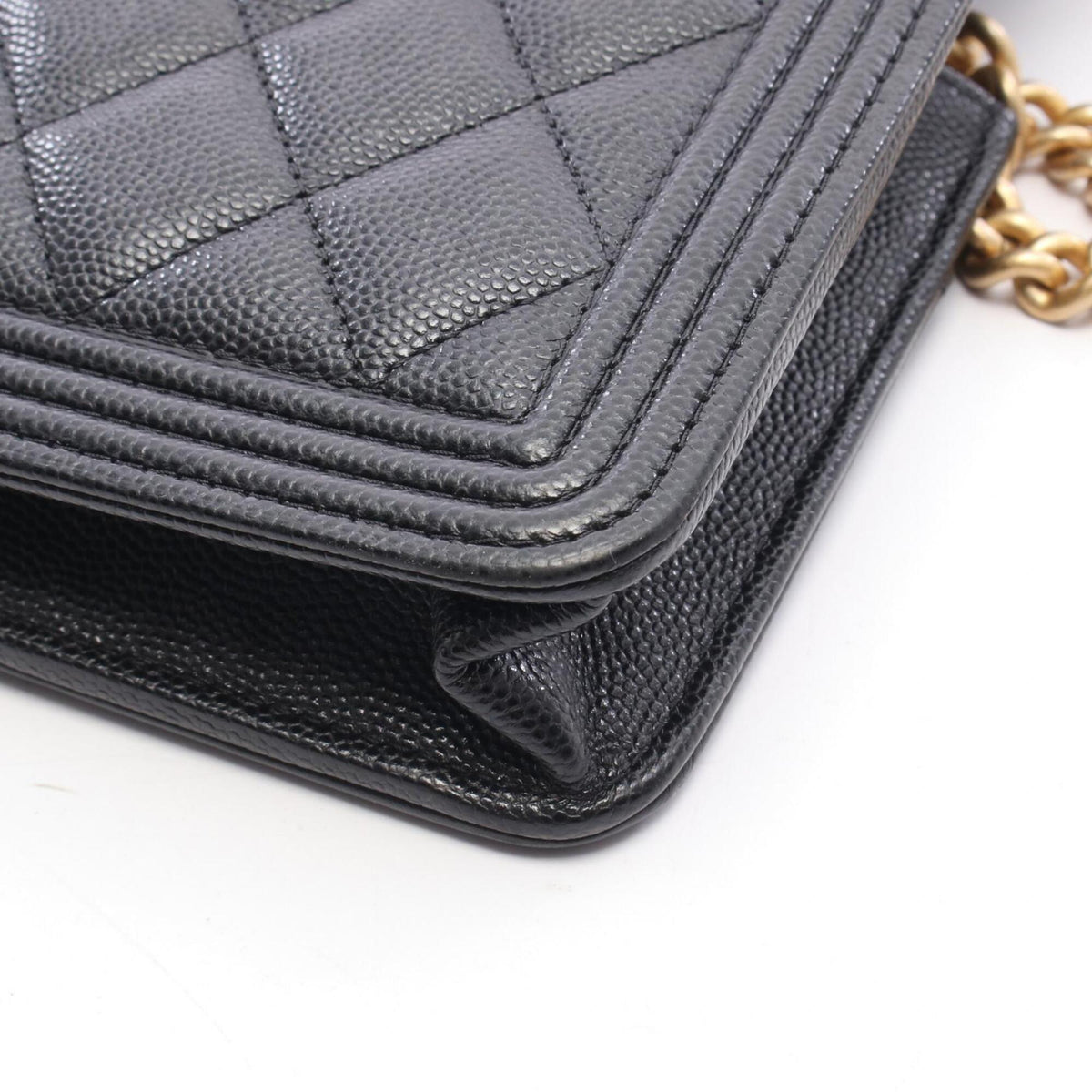 Chanel Black Grained Calfskin Handbag Shoulder Bag (Pre-Owned)