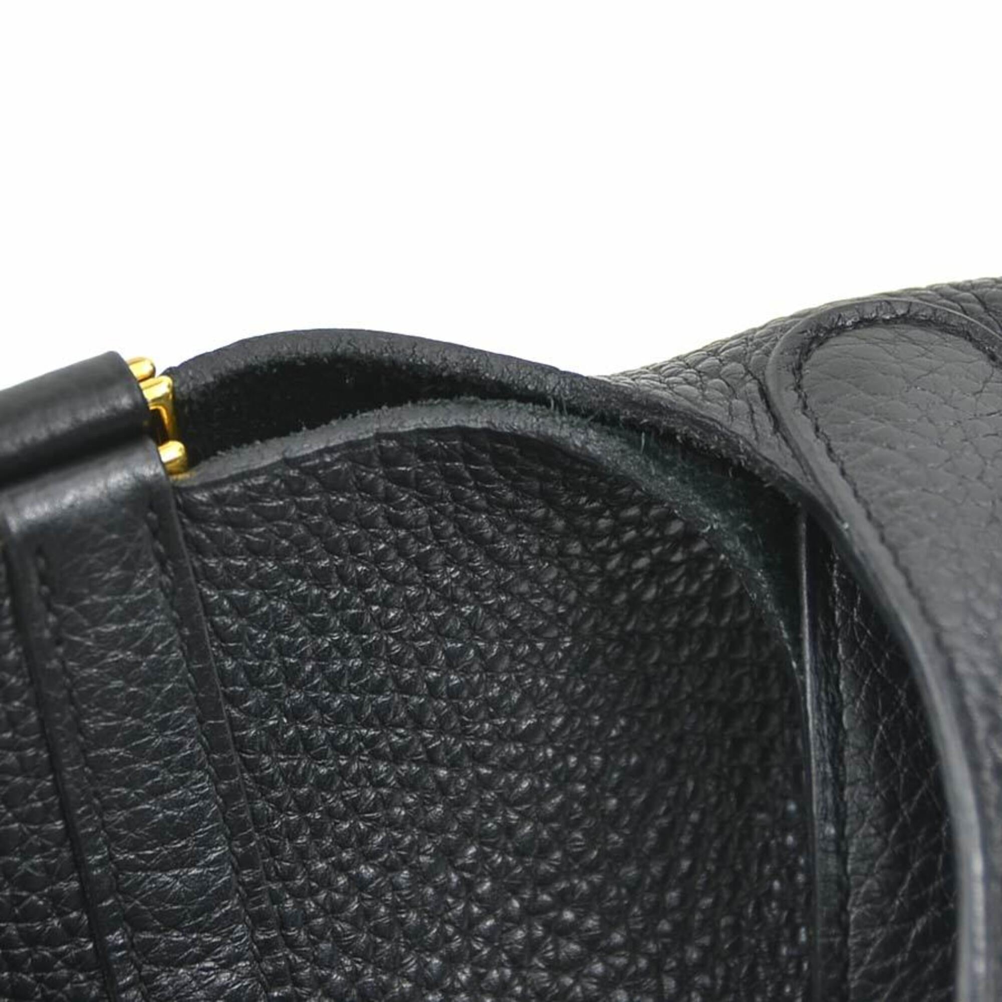 Hermes Black Taurillon Clemence Leather Handbag (Pre-Owned)