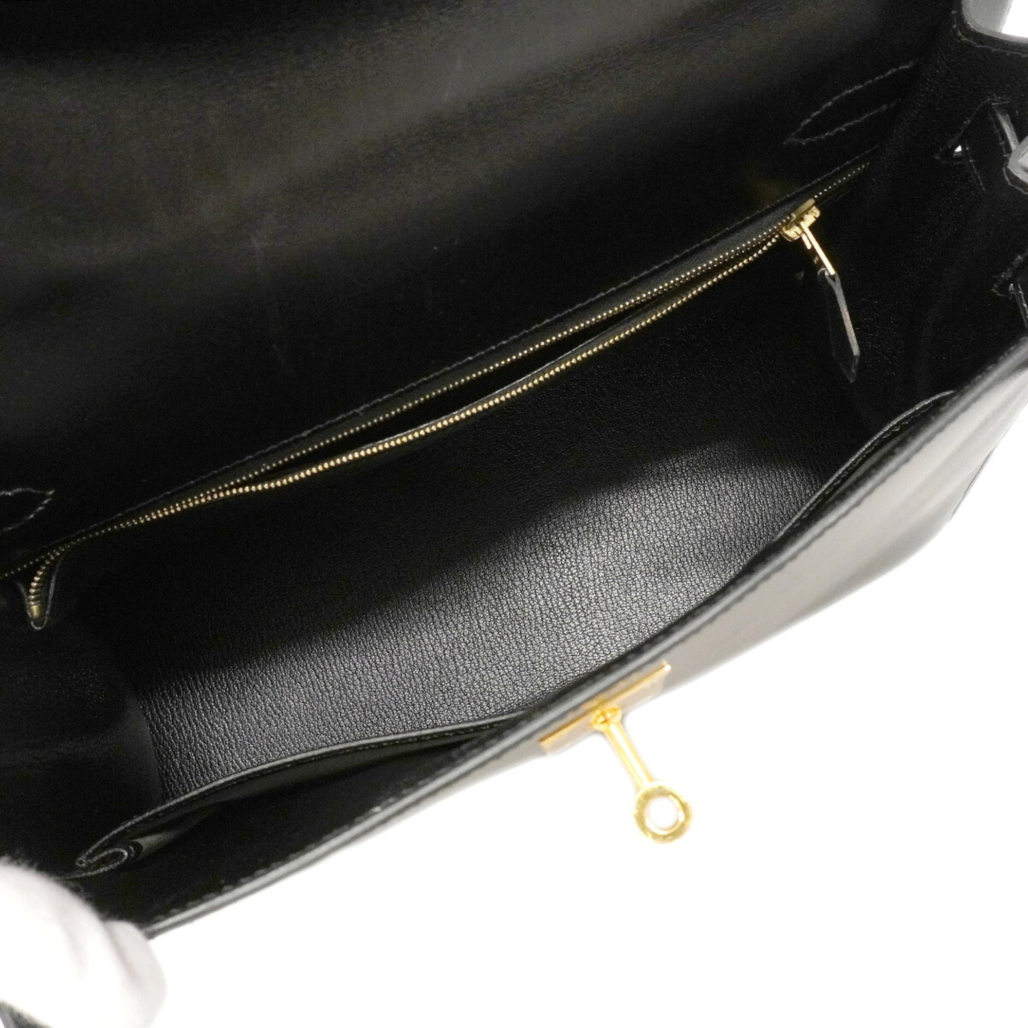 Hermes Black Box Calf Leather Handbag (Pre-Owned)