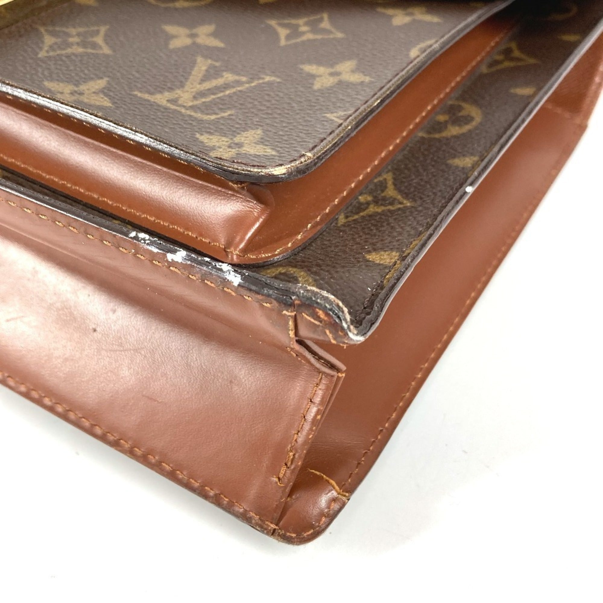 Louis Vuitton Brown Monogram Canvas Handbag (Pre-Owned)