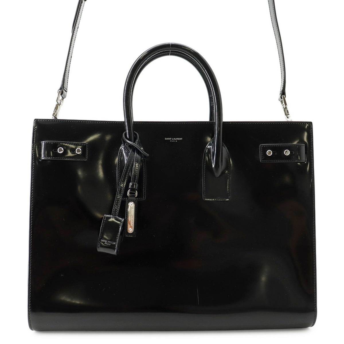 Yves Saint Laurent Black Patent Leather Handbag Pouch (Pre-Owned)