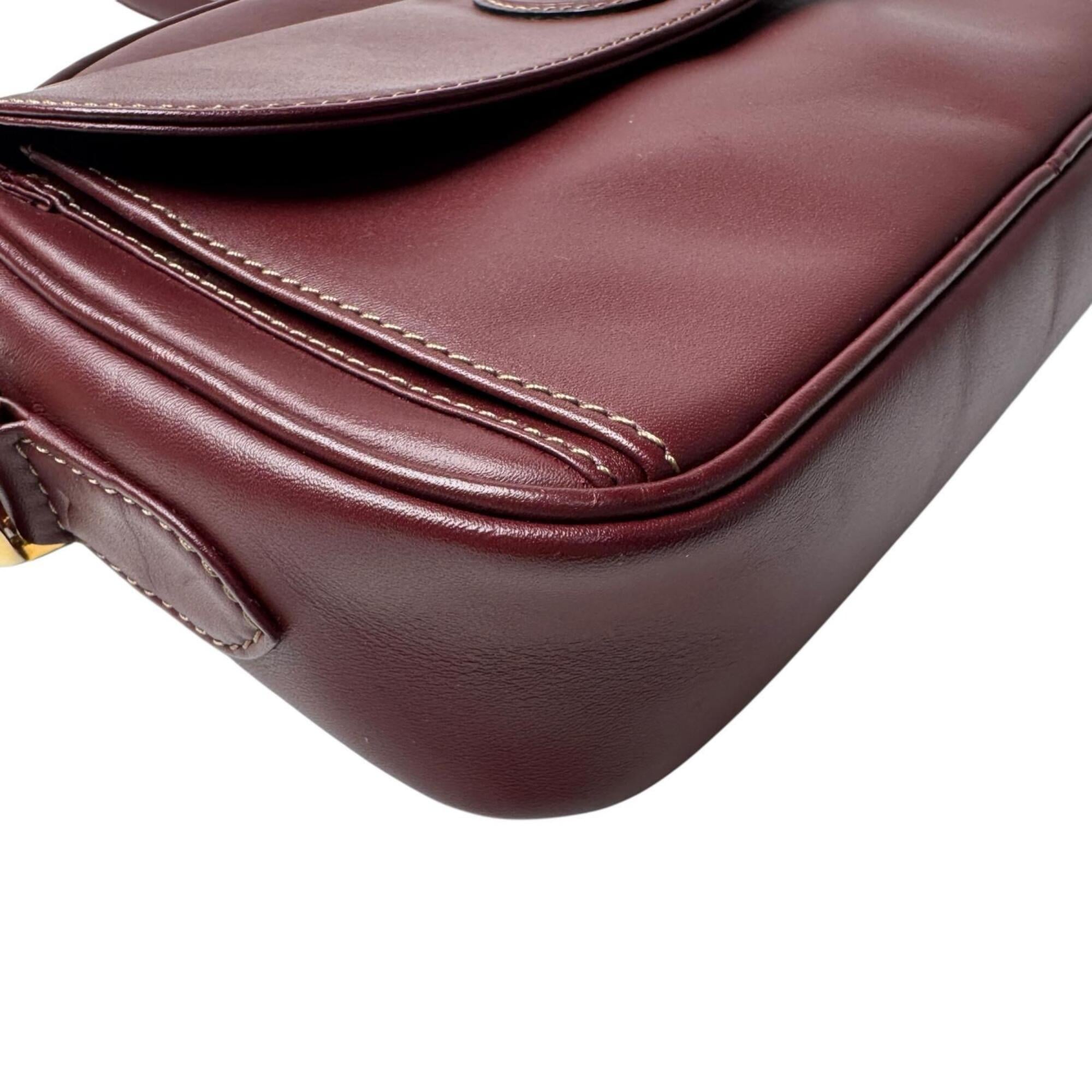 Cartier Bordeaux Leather Shoulder Bag (Pre-Owned)