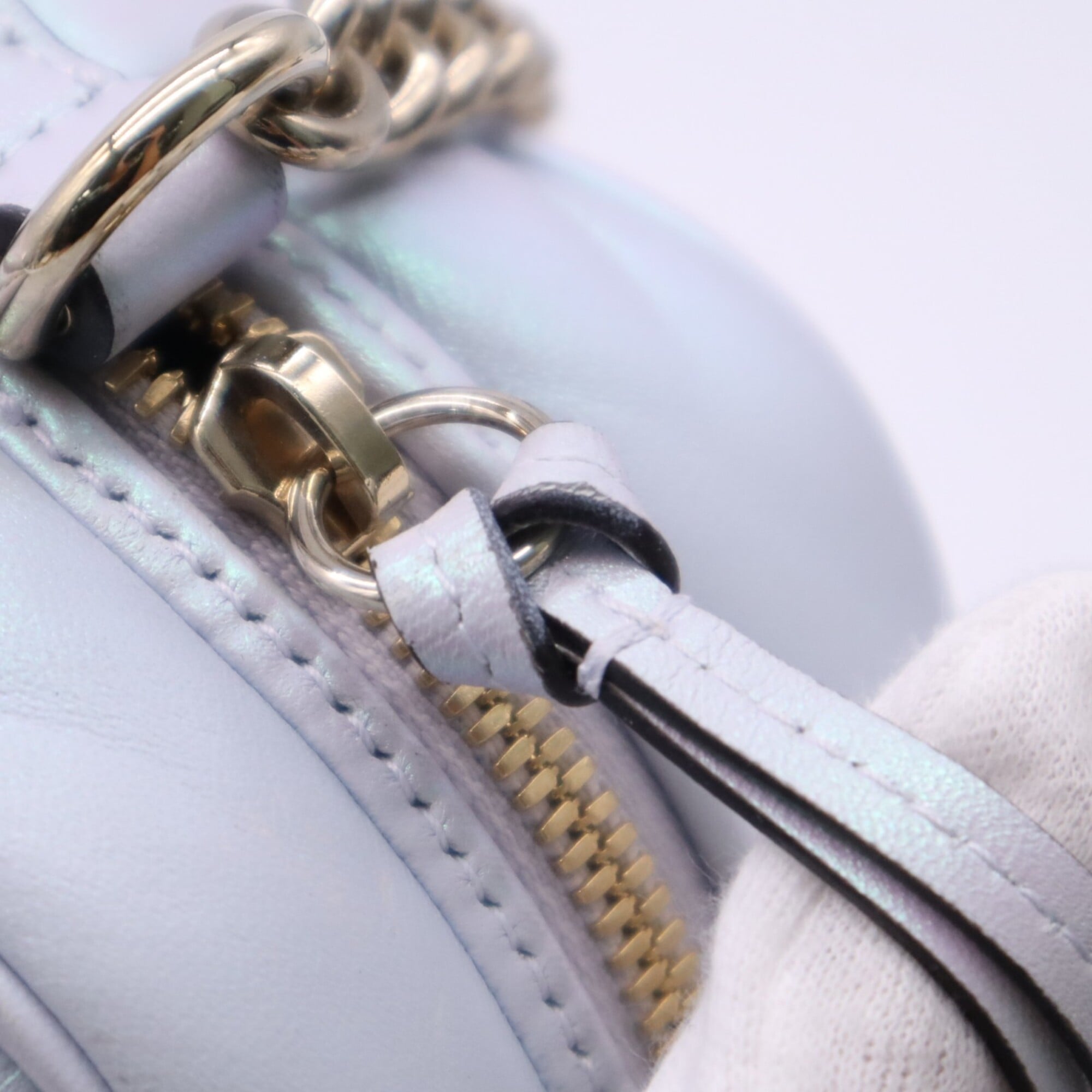 Gucci Gg Marmont Blue Leather Shoulder Bag (Pre-Owned)