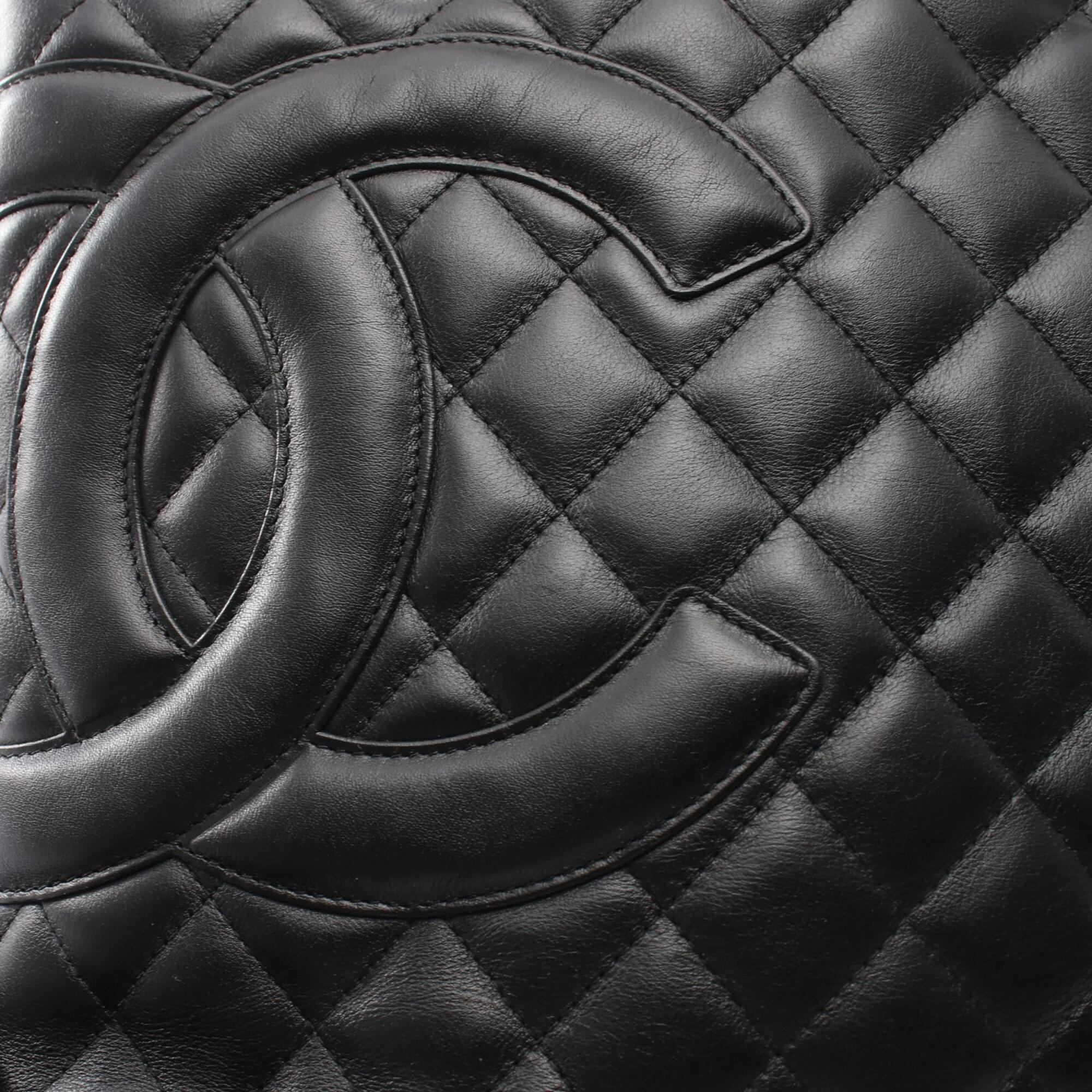 Chanel Black Leather Handbag Tote Bag (Pre-Owned)