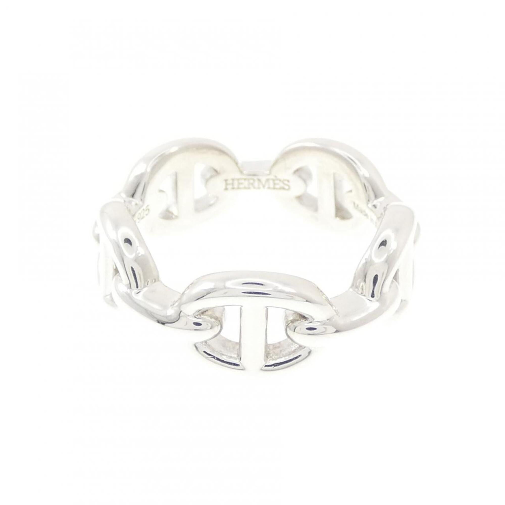 Hermes Silver 925 Band Ring (Pre-Owned)