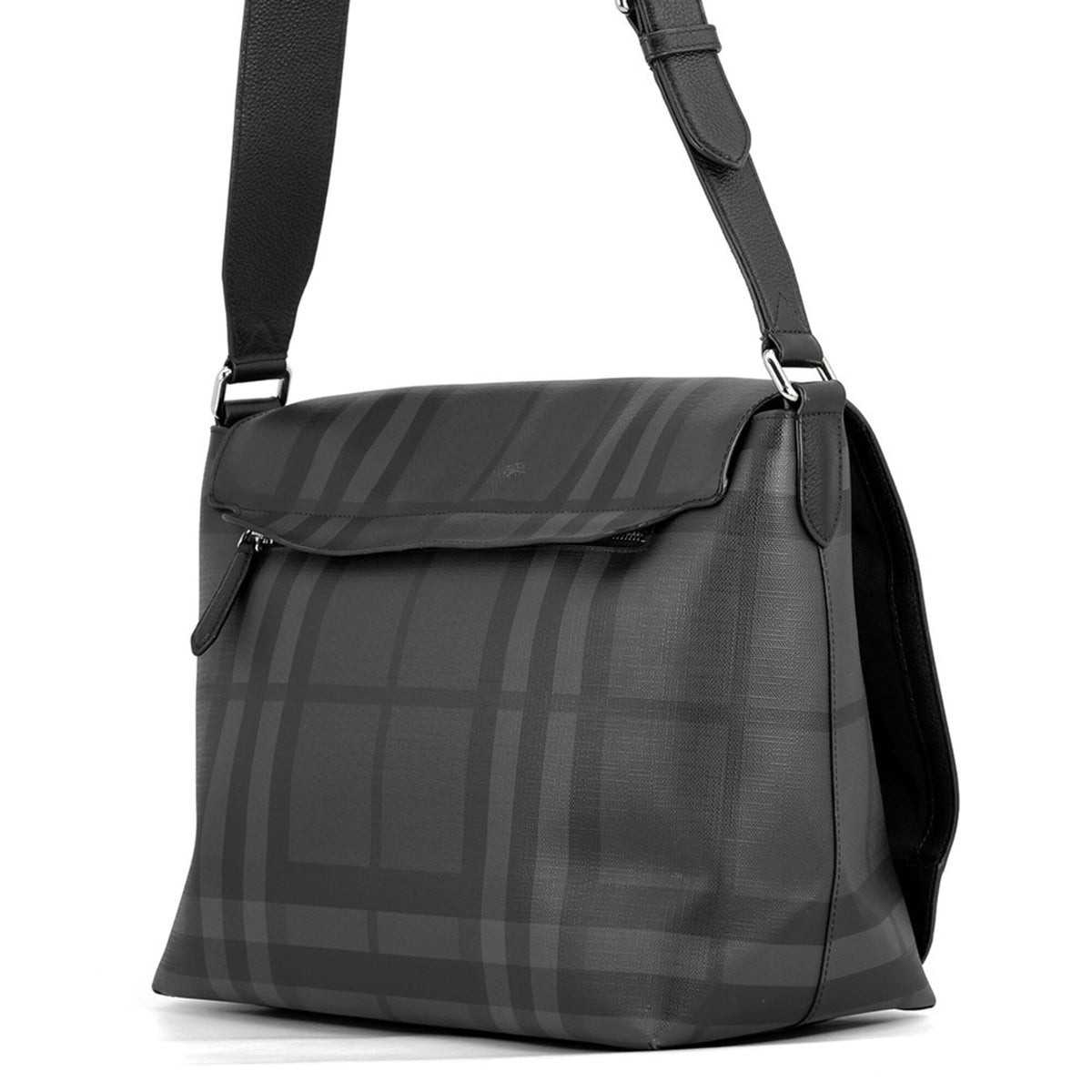 Burberry Black Multi-Color Pvc Leather Handbag Messenger Bag Shoulder Bag (Pre-Owned)
