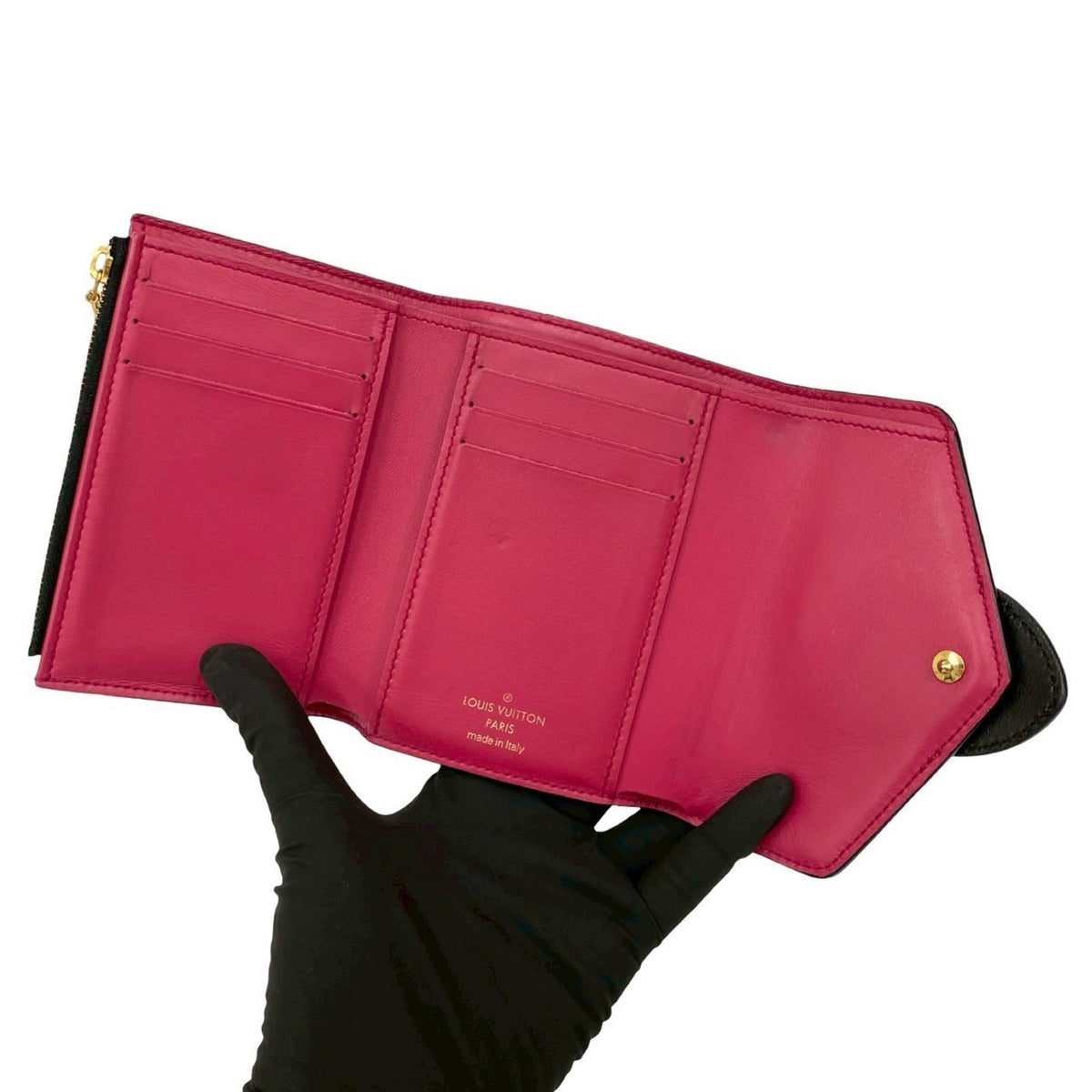 Louis Vuitton Black Pink Leather Wallet (Tri-Fold) (Pre-Owned)