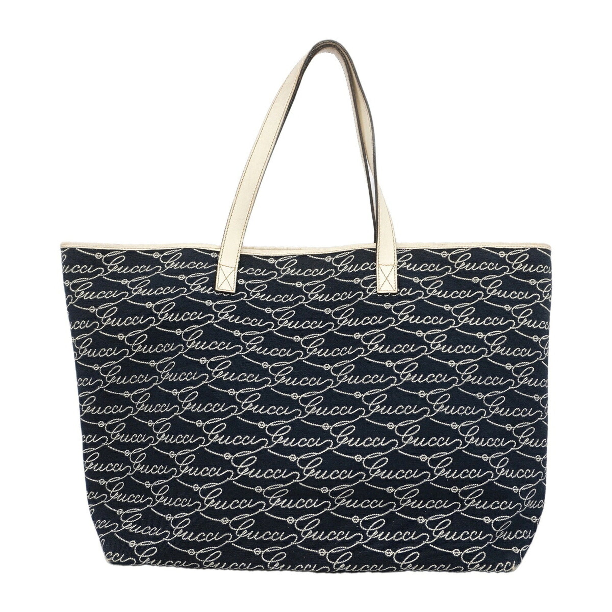 Gucci Navy Canvas Tote Bag (Pre-Owned)