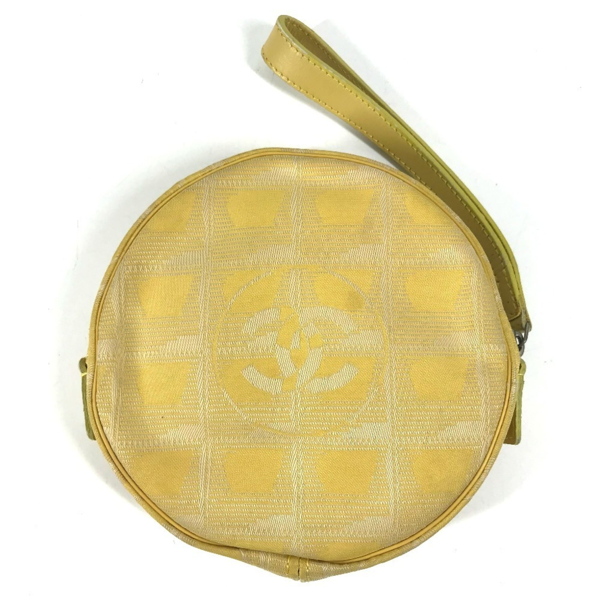 Chanel New Travel Line Yellow Nylon Pouch Wash Bag (Pre-Owned)