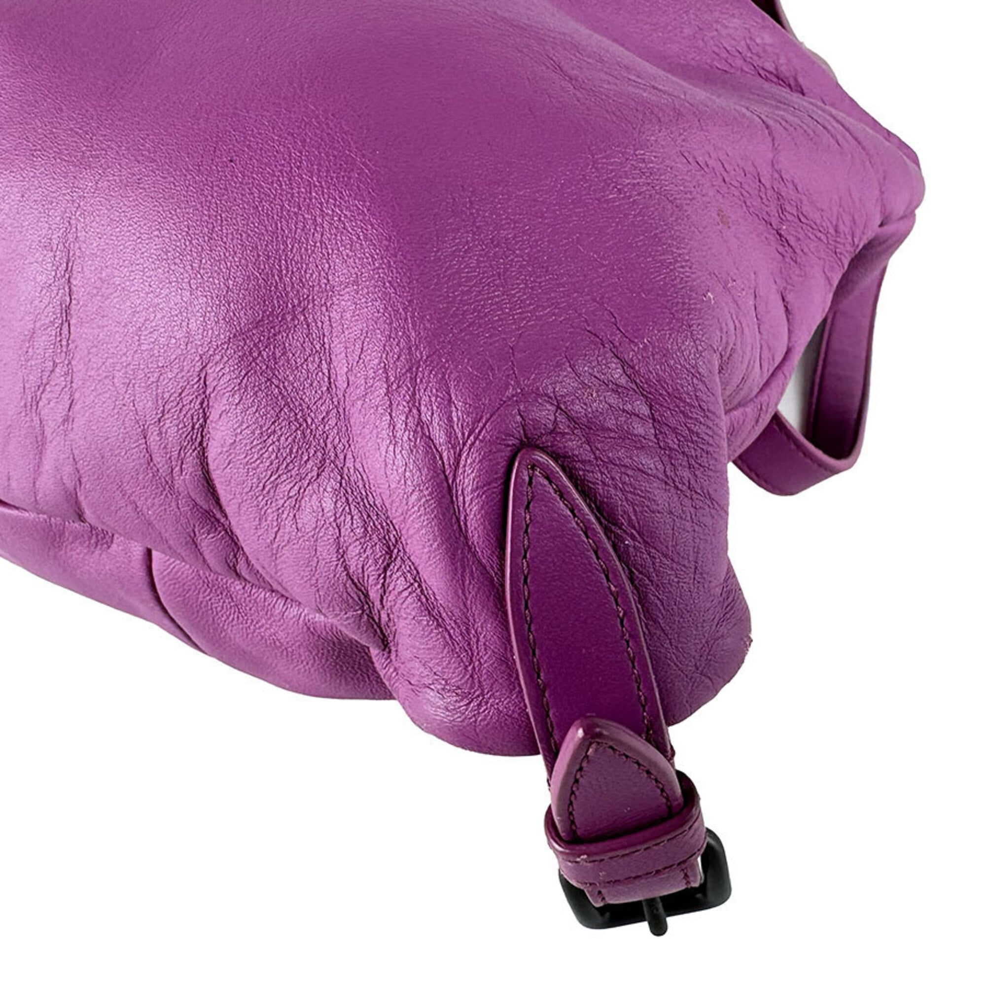 Bottega Veneta Purple Leather Backpack (Pre-Owned)