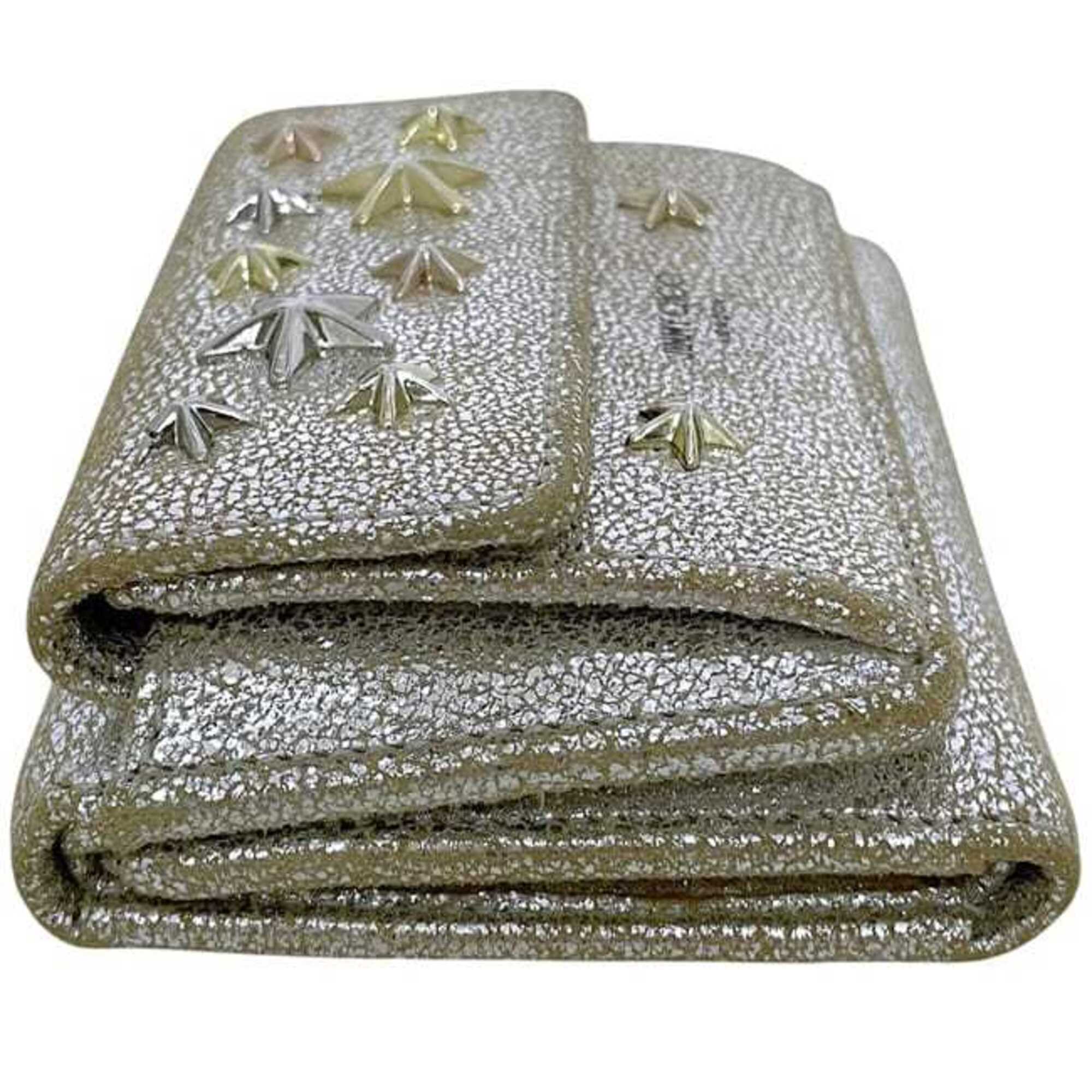 Jimmy Choo Gold Leather Wallet (Tri-Fold) (Pre-Owned)