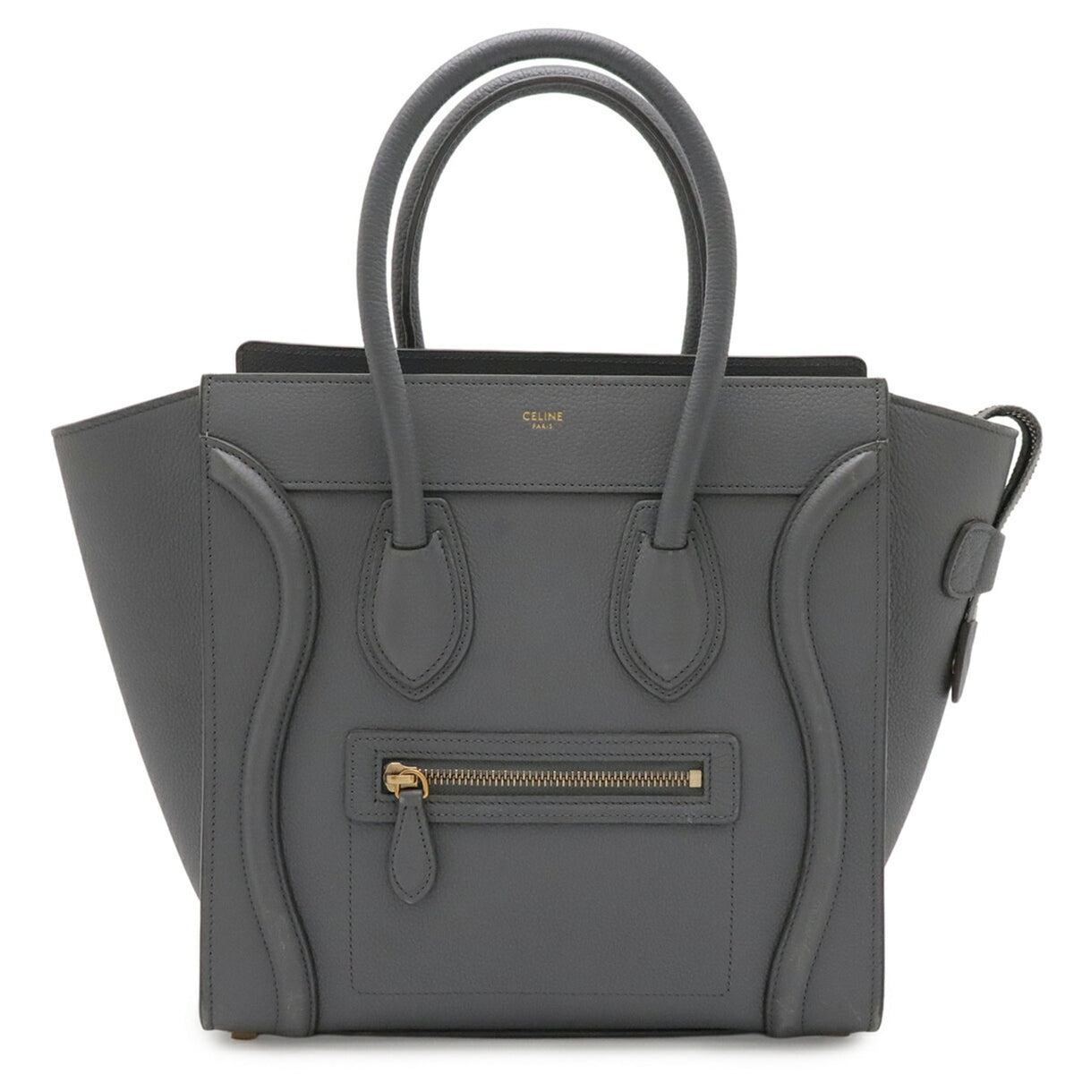 Celine Gray Leather Handbag Tote Bag (Pre-Owned)